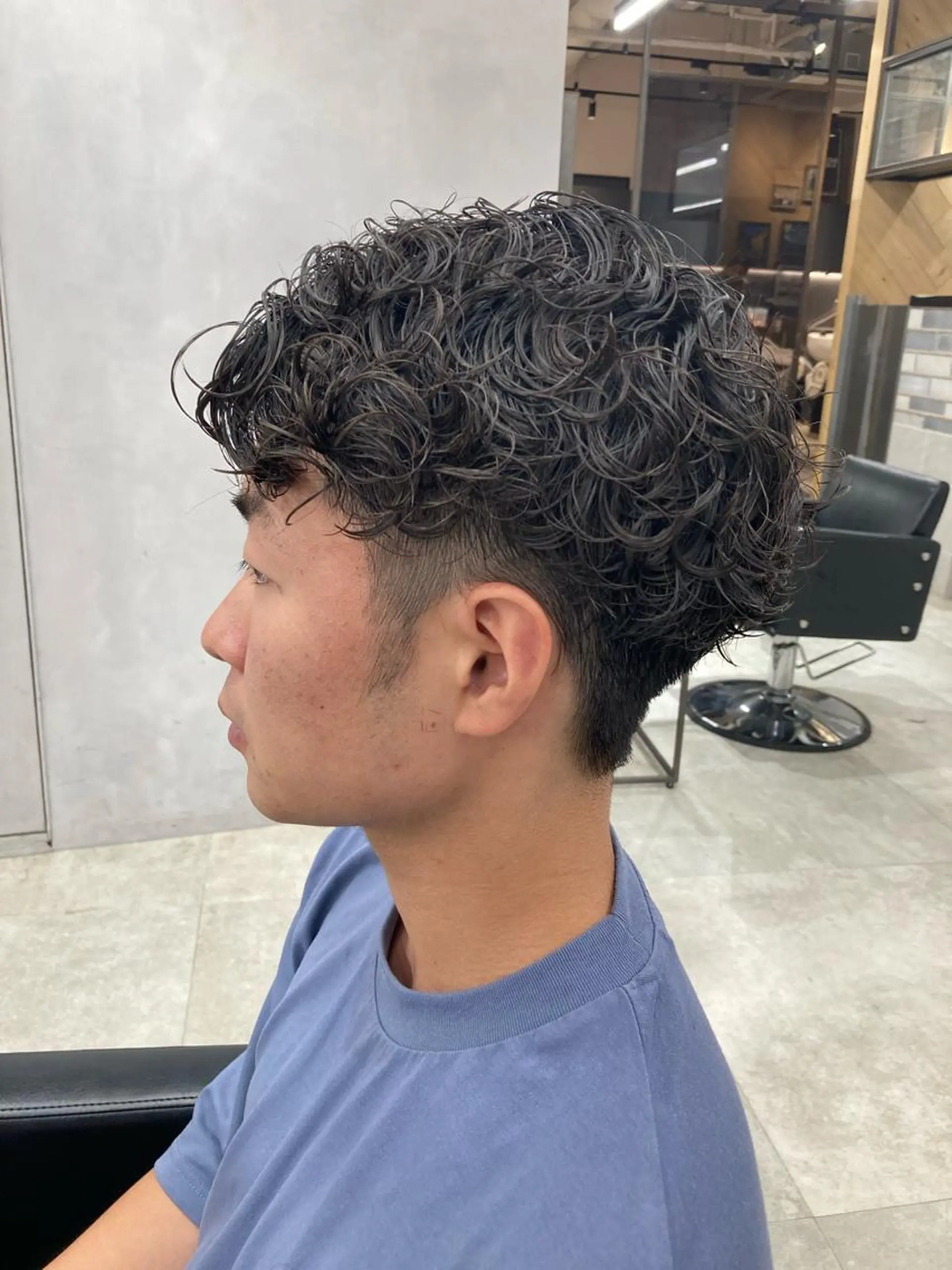 パーマ メンズ メンズパーマ 🟢ウルフ／スパイラ ルパーマ／大西🟢のヘアスタイル