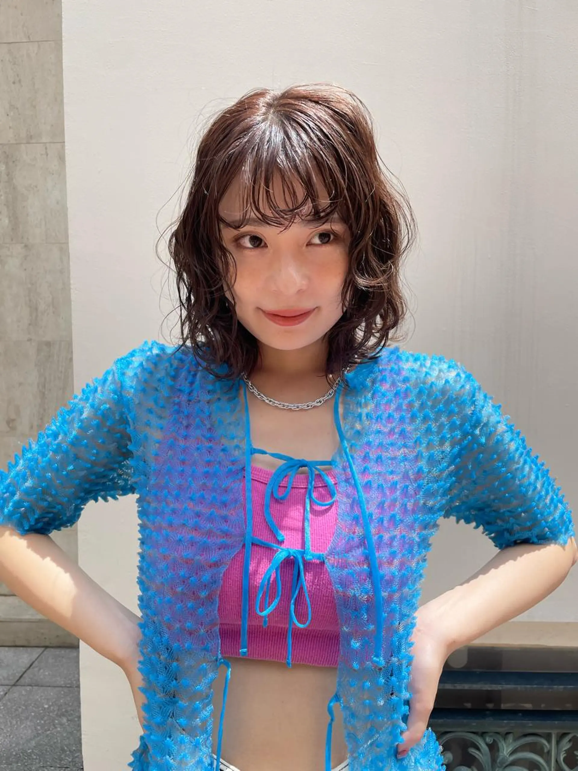 ミディアム ミディアムパーマ ヘアカラー 💕ハイトーン/ダメ ージ特化/MAO💕のヘアスタイル