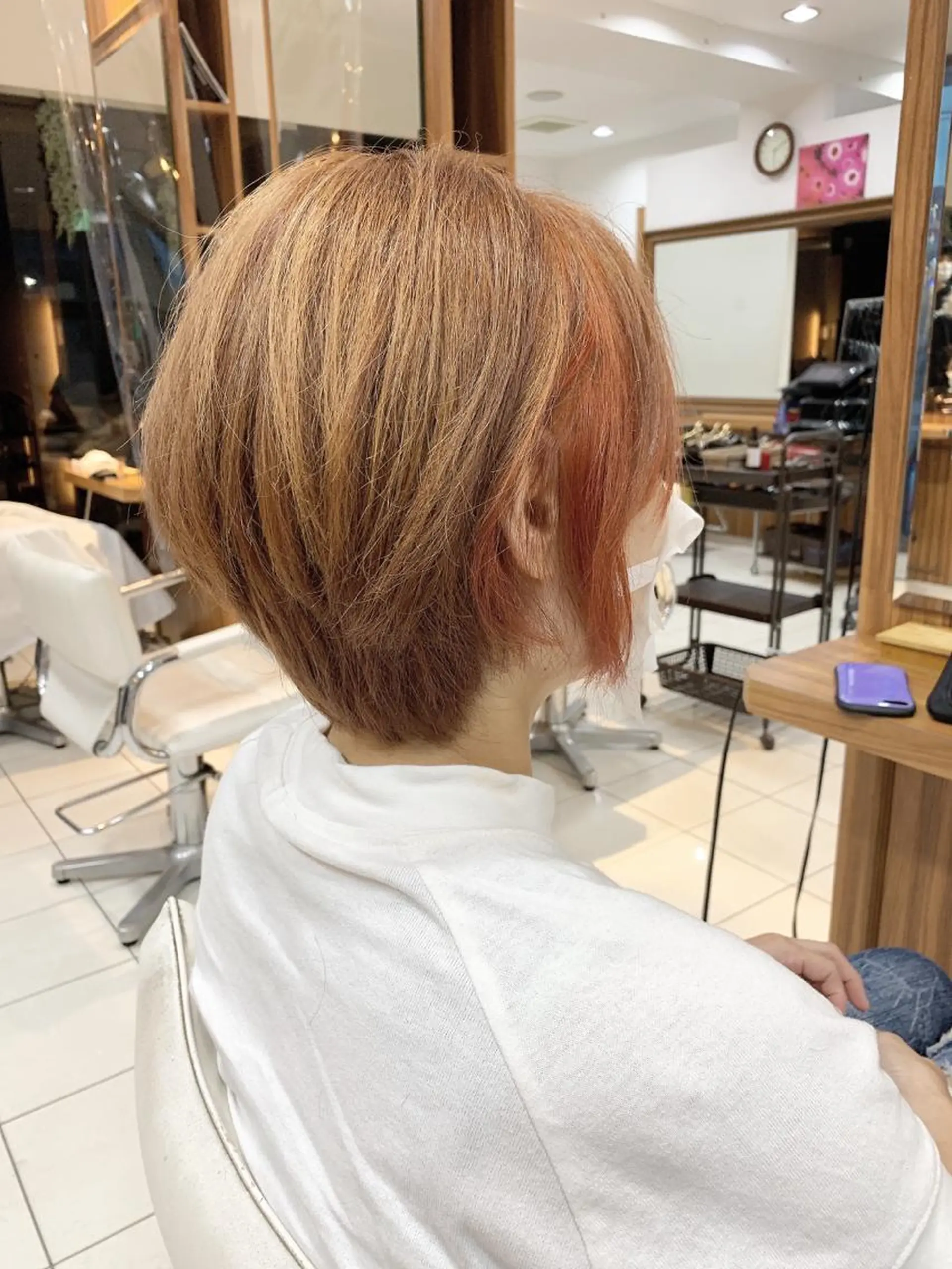 ショート カラー ミストバング  フェイスフレーミング カット ヘアカラー トリートメント 白髪ぼかしハイライト 柳川拓哉のヘアスタイル