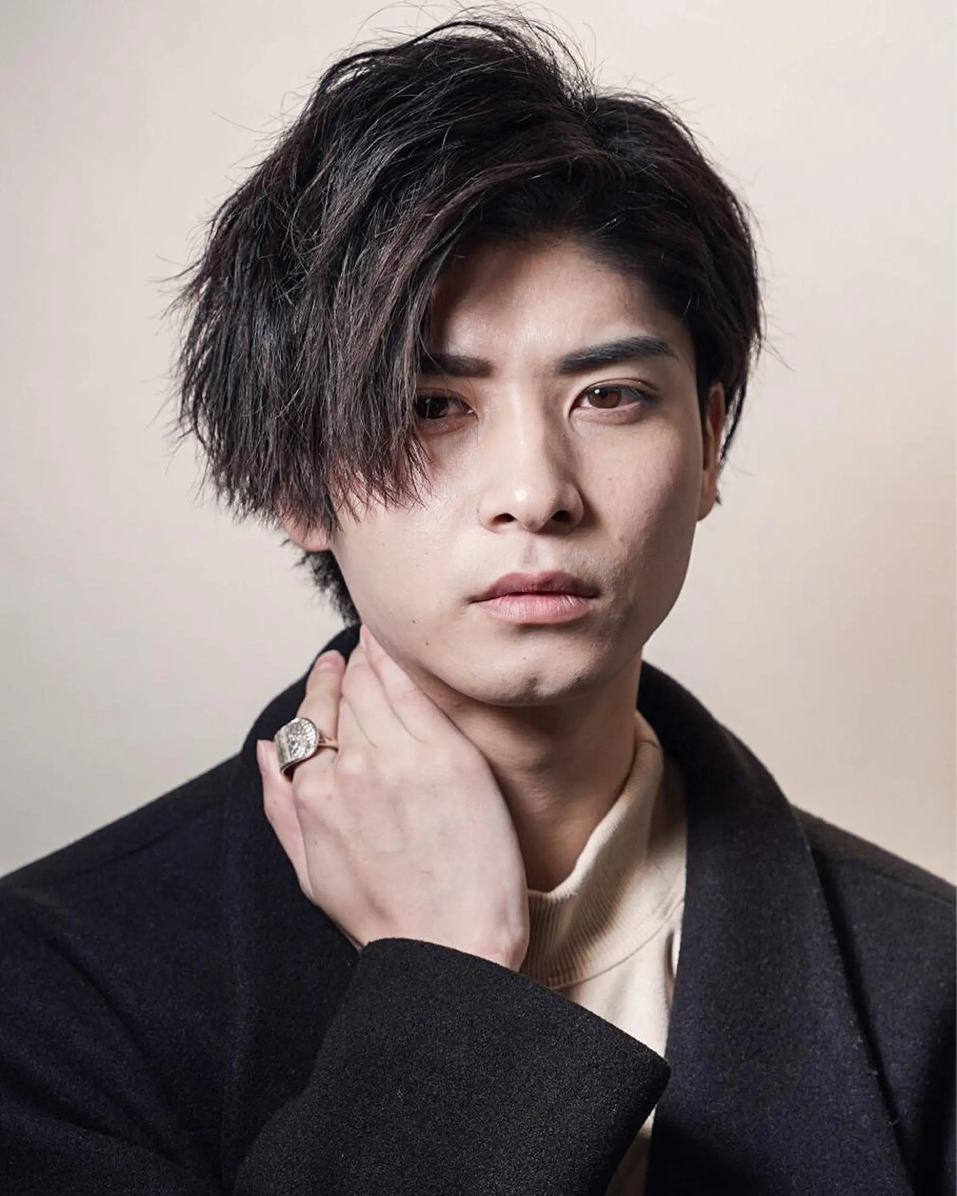 ミディアム パーマ ヘアアレンジ メンズ センターパート 撮影モデル 新宿メンズNo.1 代表:中野拓也のヘアスタイル