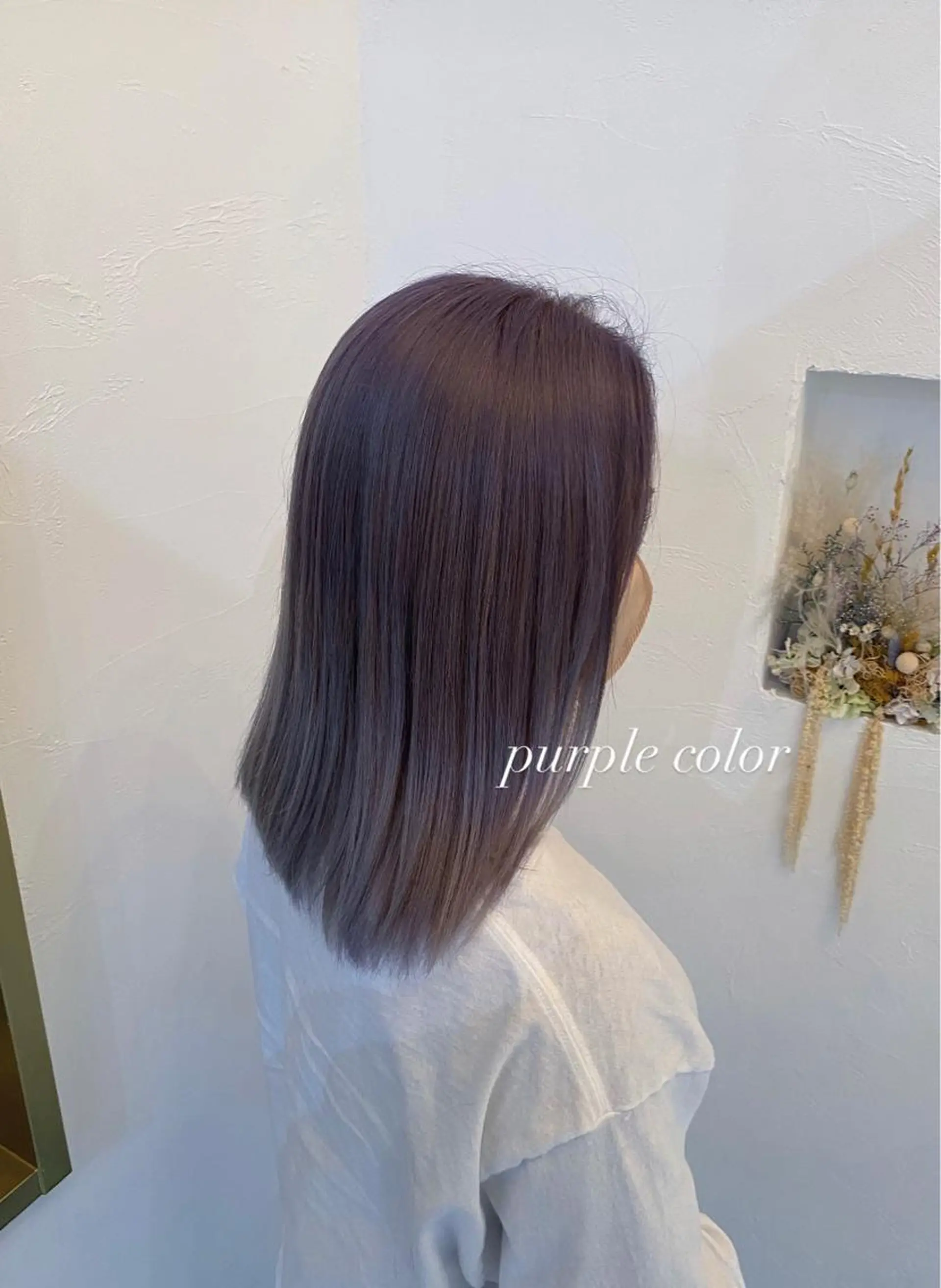 ミディアム カラー ブリーチ バイオレットカラー flen所属・𖤣𖥧𖥣𖥧田中 姫乃𖤣𖥧𖥣𖡡のヘアスタイル