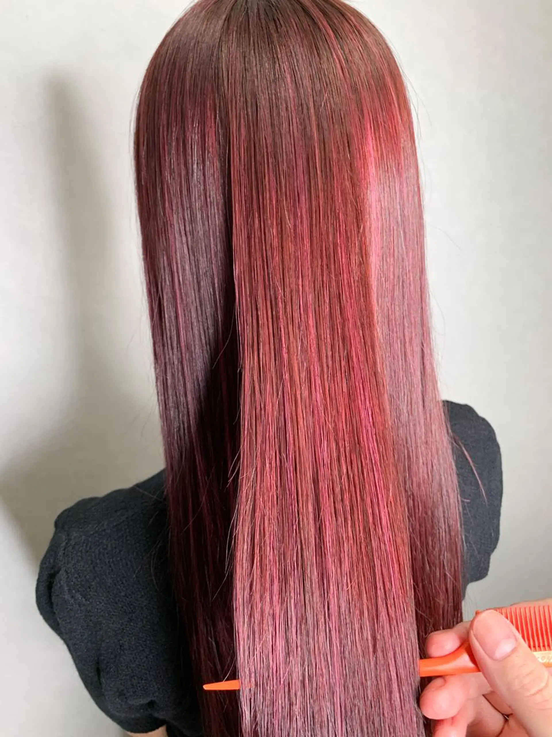 ロング カラー ハイライトカラー ピンクカラー ローズカラー ハイライト ヘアカラー トリートメント 🌈 DAIKI 🌈のヘアスタイル