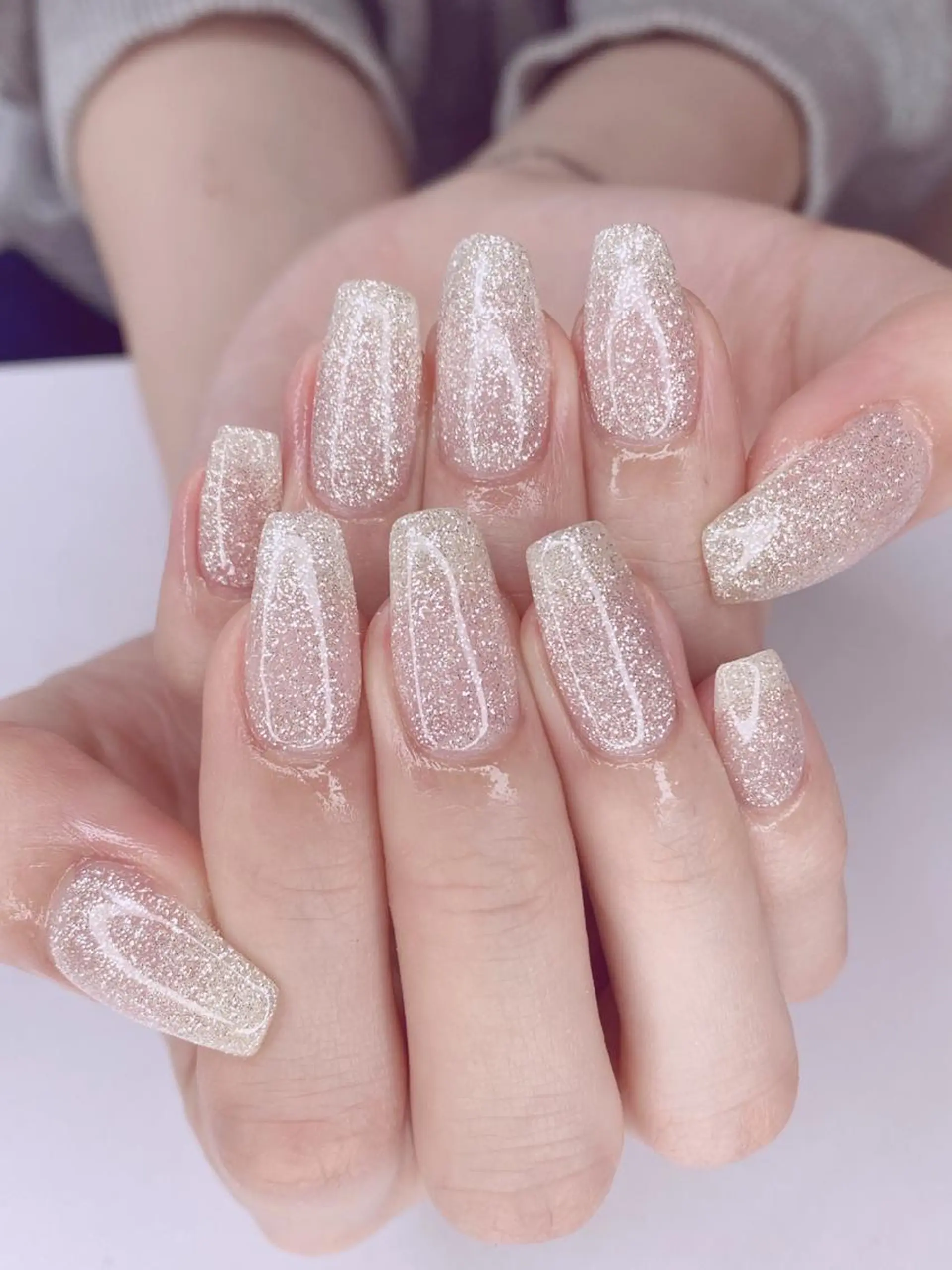 ネイル アートネイル フレンチネイル ハート キラキラネイル ラメ(グリッター) Ｎail Ｓalon ertiのネイルデザイン