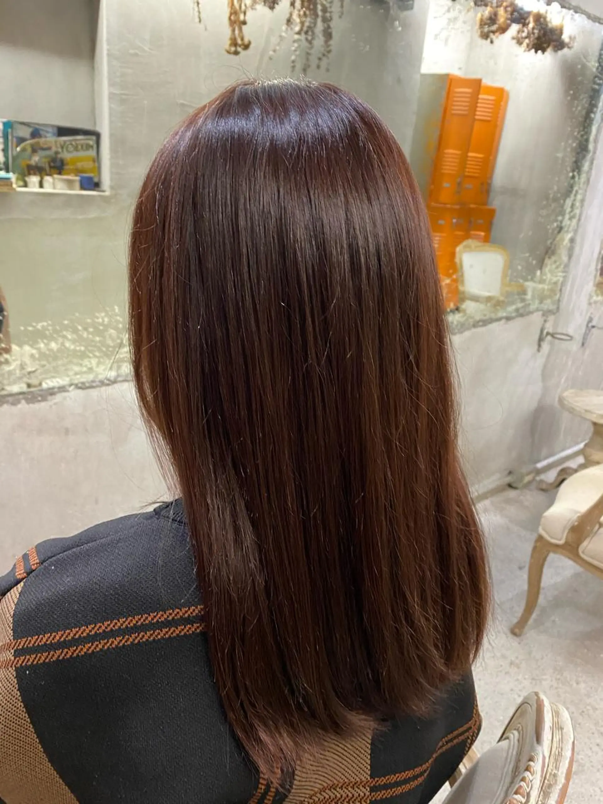 ミディアム カラー パーマ ヘアアレンジ メンズ ブラウンカラー 透明感カラー イルミナカラー ピンクカラー トリートメント お任せヘア☘️☘️ 及川渚のヘアスタイル