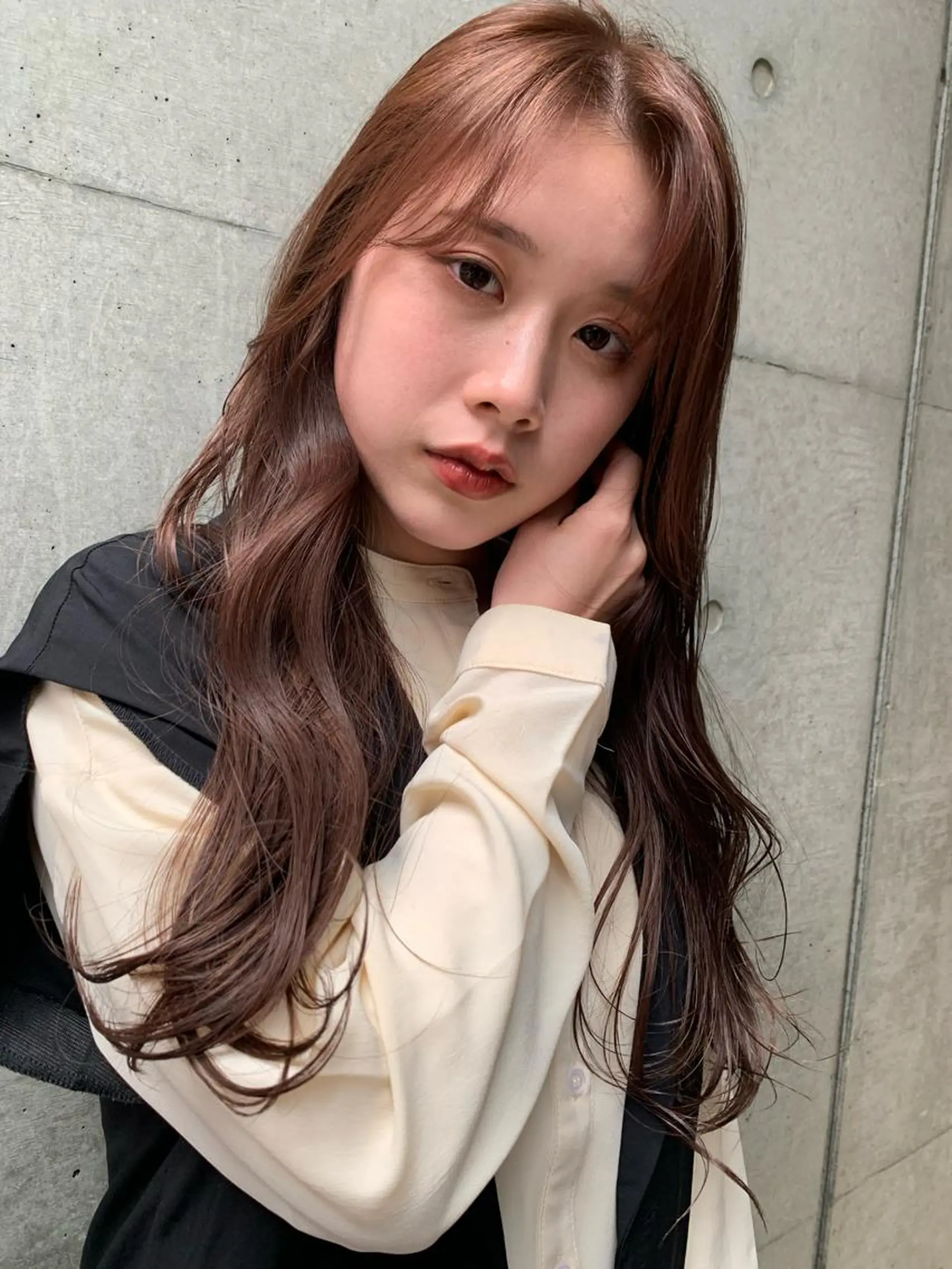 ロング カラー ベージュカラー ラベンダーカラー ラベンダーベージュ 上川 美幸のヘアスタイル