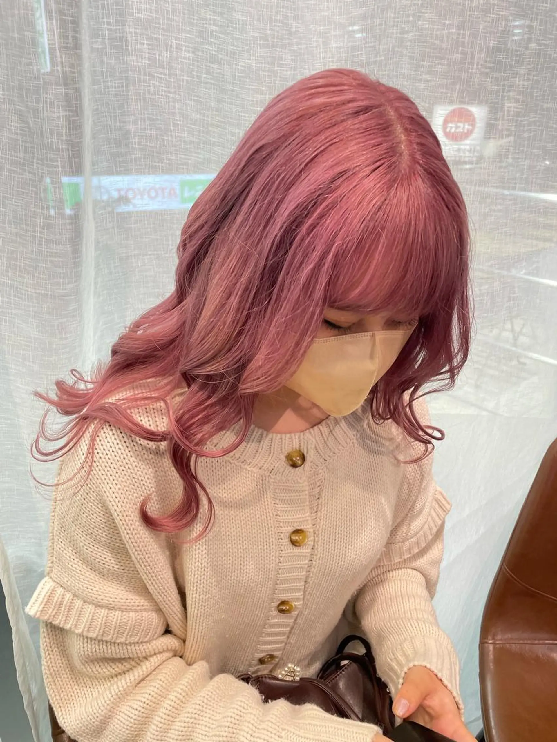 セミロング カラー ダブルカラー ピンクカラー ヘアカラー メンズ/艶髪/カラー サクラ🌸のヘアスタイル