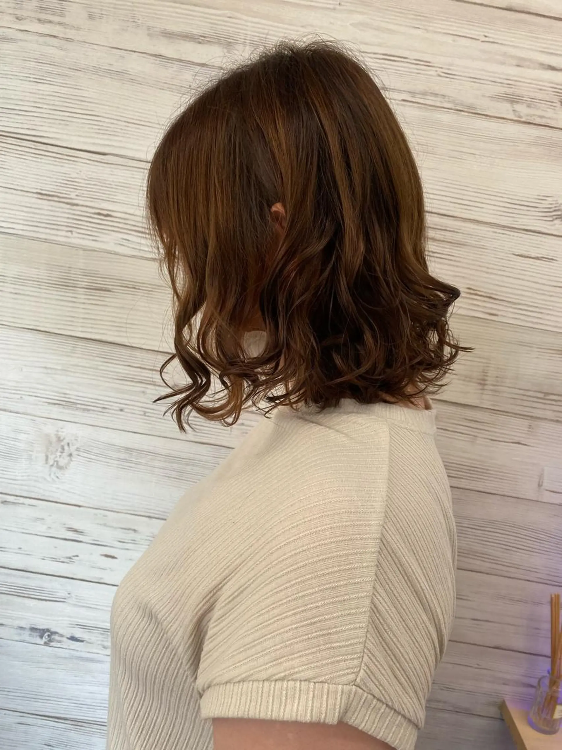 セミロング カラー ヘアアレンジ ショートボブ 編み込みエクステ シールエクステ セミロングパーマ バレイヤージュ LAVENDIA Azabu所属・LAVENDIA 初音のヘアスタイル