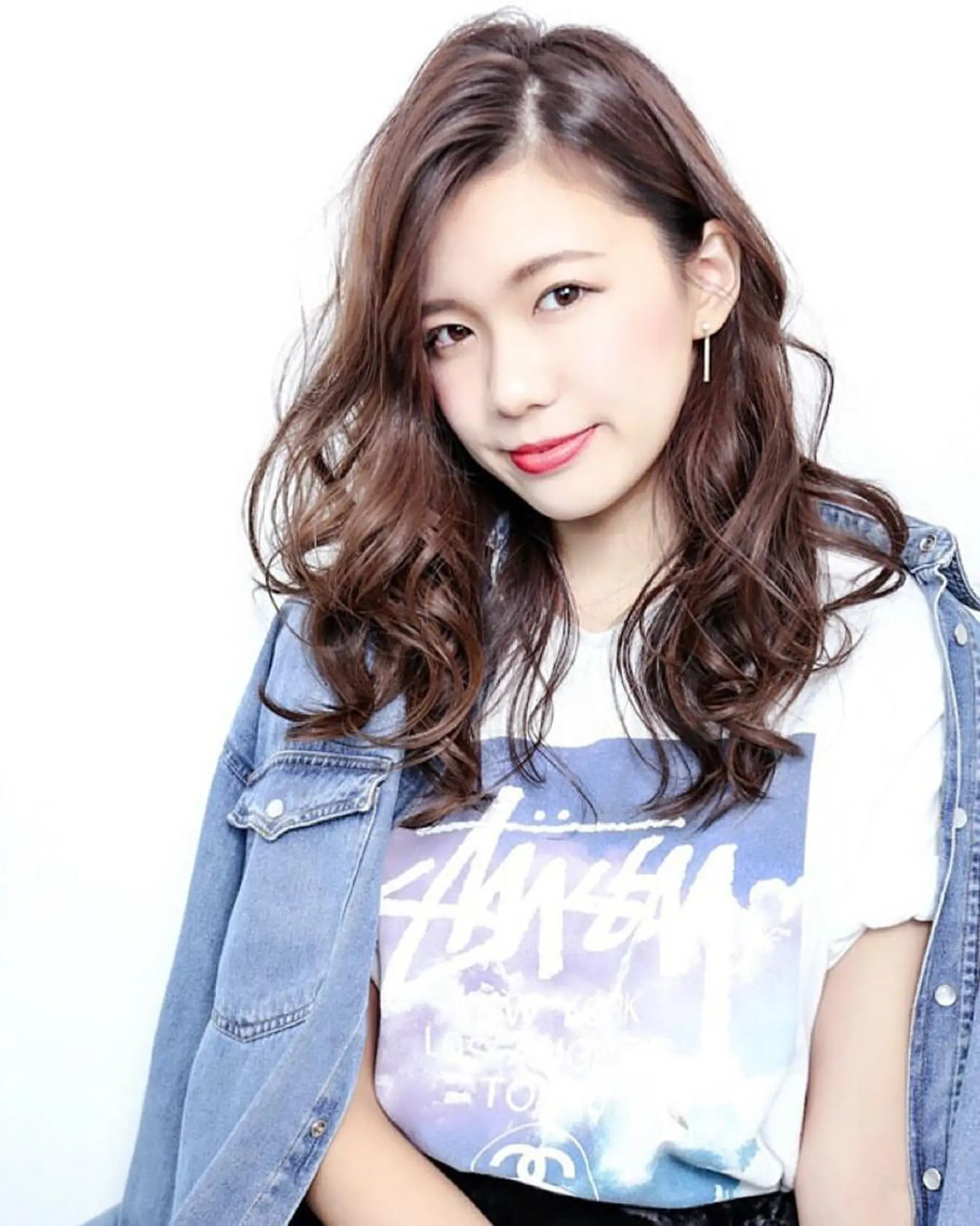 セミロング カラー パーマ ピンクカラー ブリーチ/髪質改善 NYNY大久保のヘアスタイル