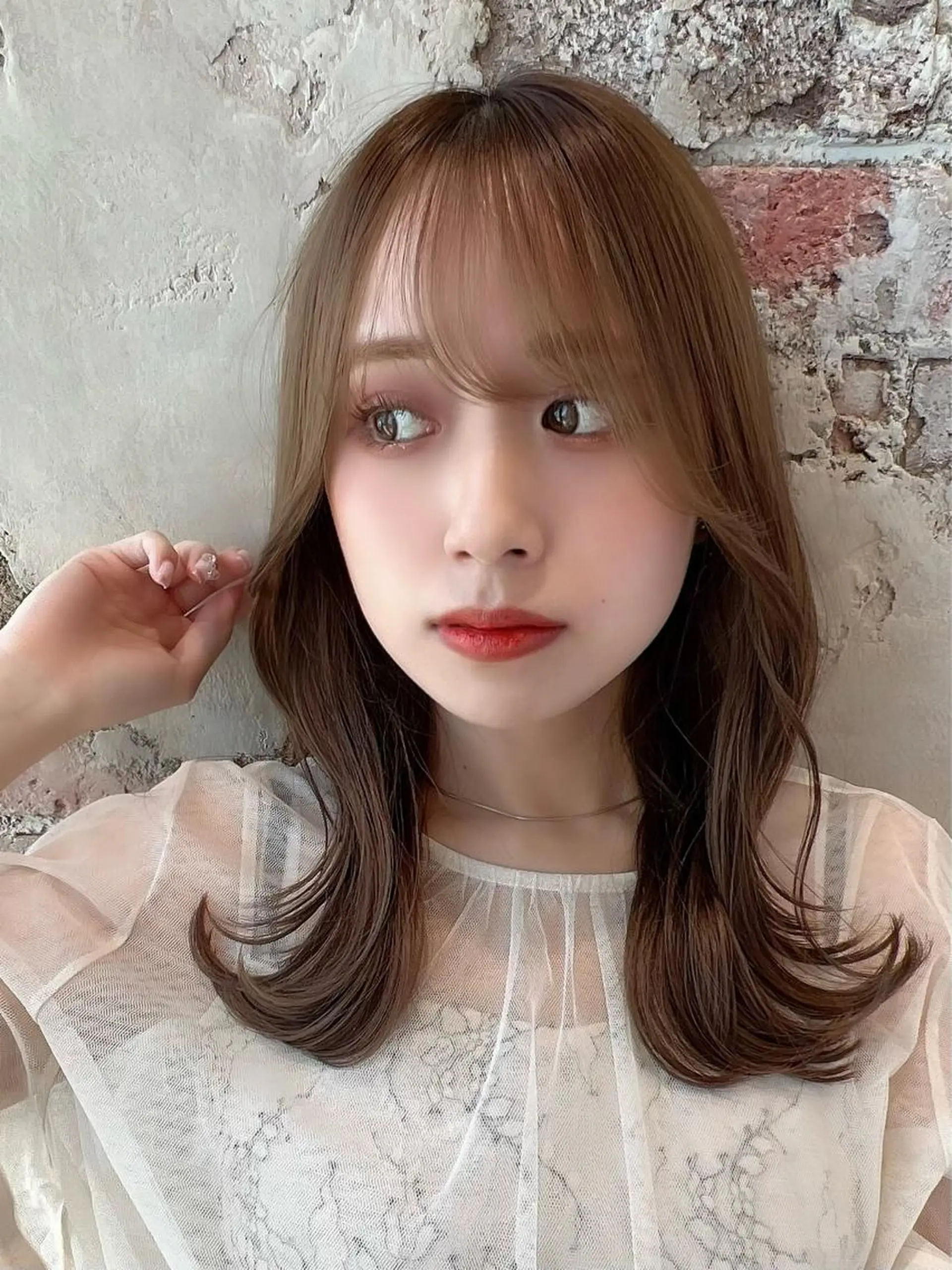 セミロング くびれヘア 髪質改善 縮毛矯正 🧡くびれヘア/前髪 顔周り🧡久原結衣のヘアスタイル