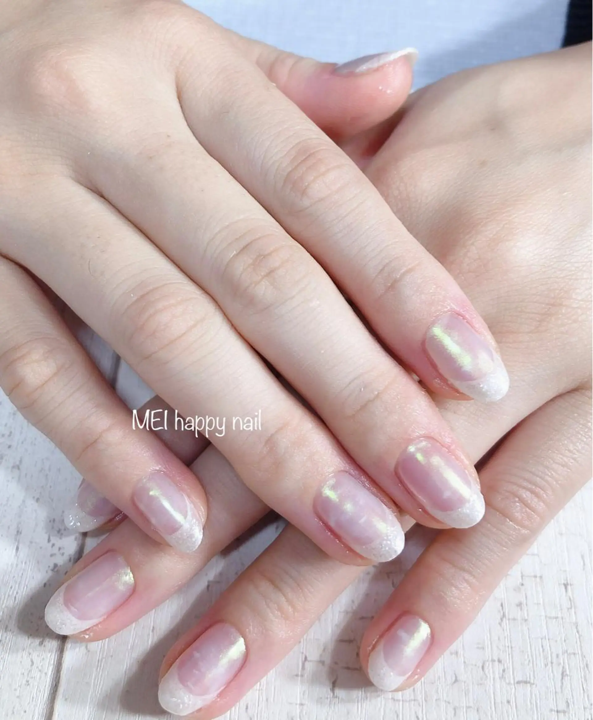 ネイル オーロラネイル ミラーネイル 北浦和 自爪育成ケアのネイルデザイン