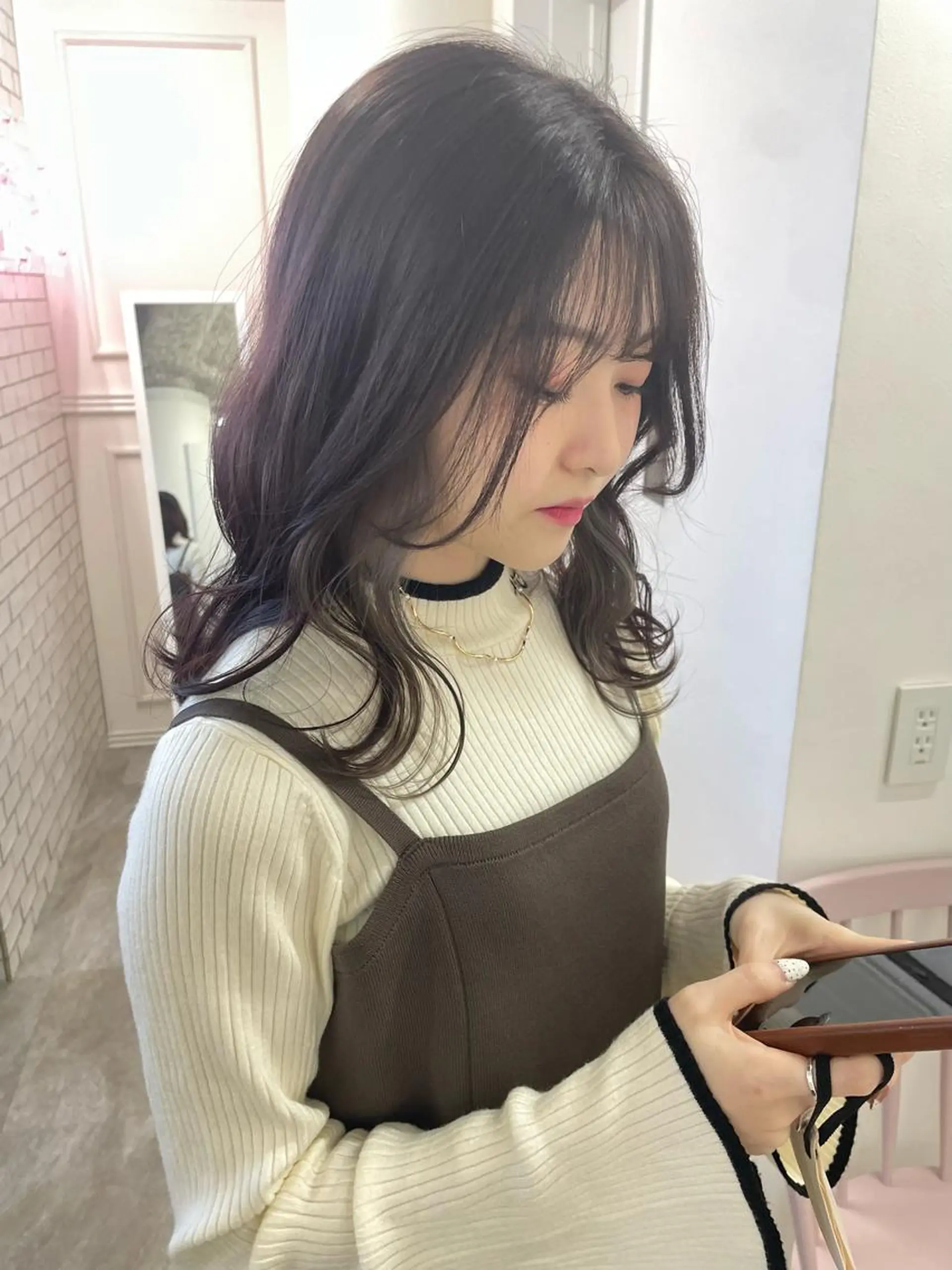 セミロング カラー Hana ♡ marshu梅田のヘアスタイル