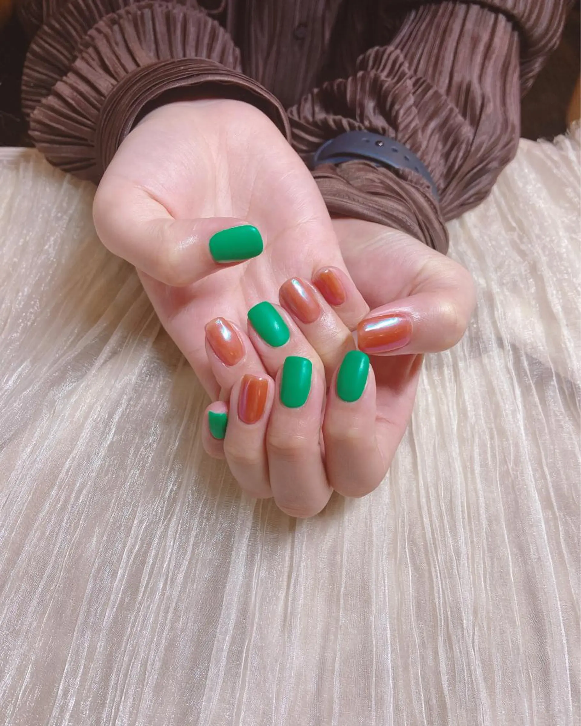 ネイル マットネイル ミラーネイル ネイリスト あこのネイルデザイン