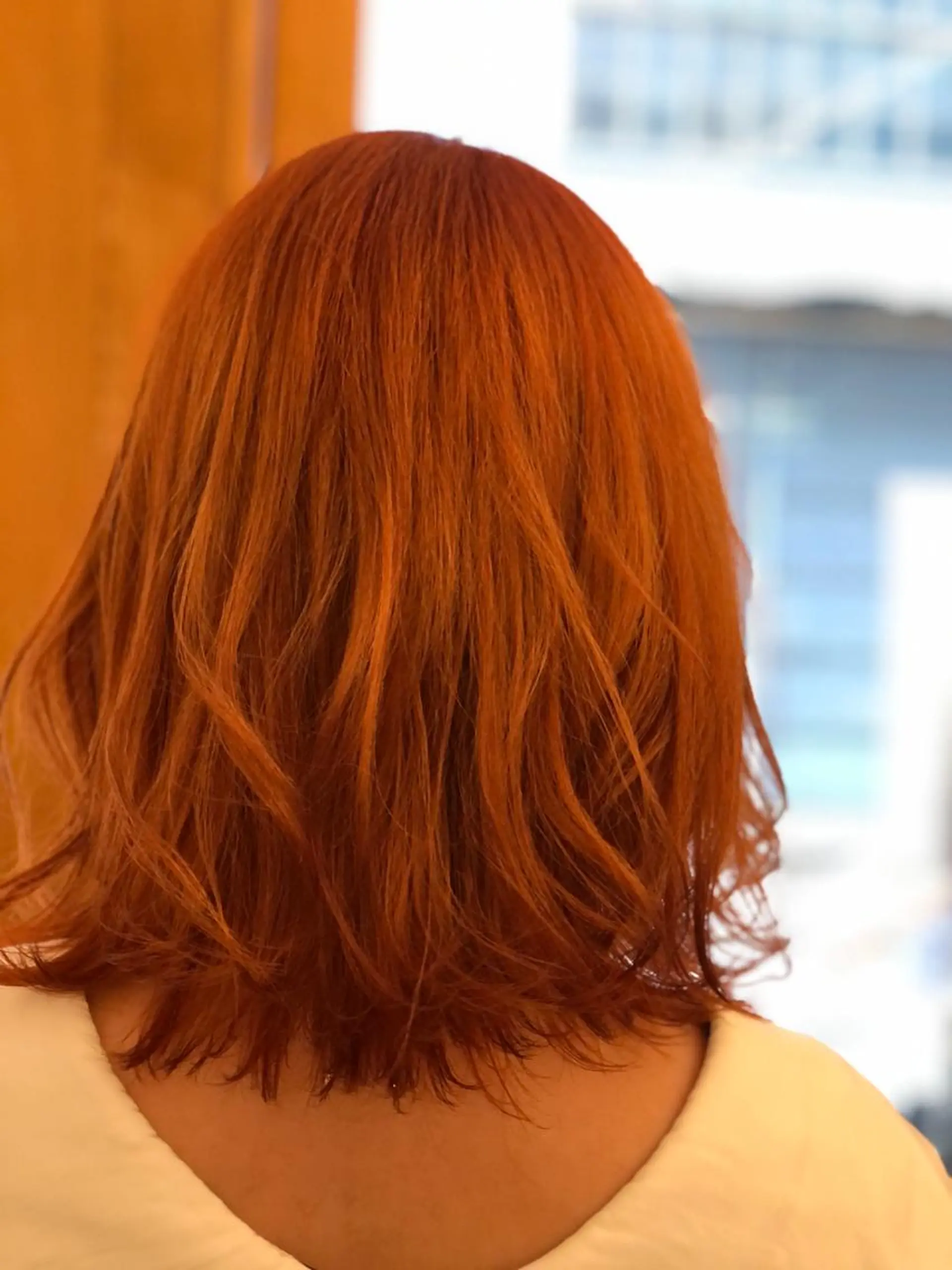 ミディアム カラー ブリーチ ケアブリーチ オレンジ トリートメント 髪質改善　ナカゾノ タケシのヘアスタイル