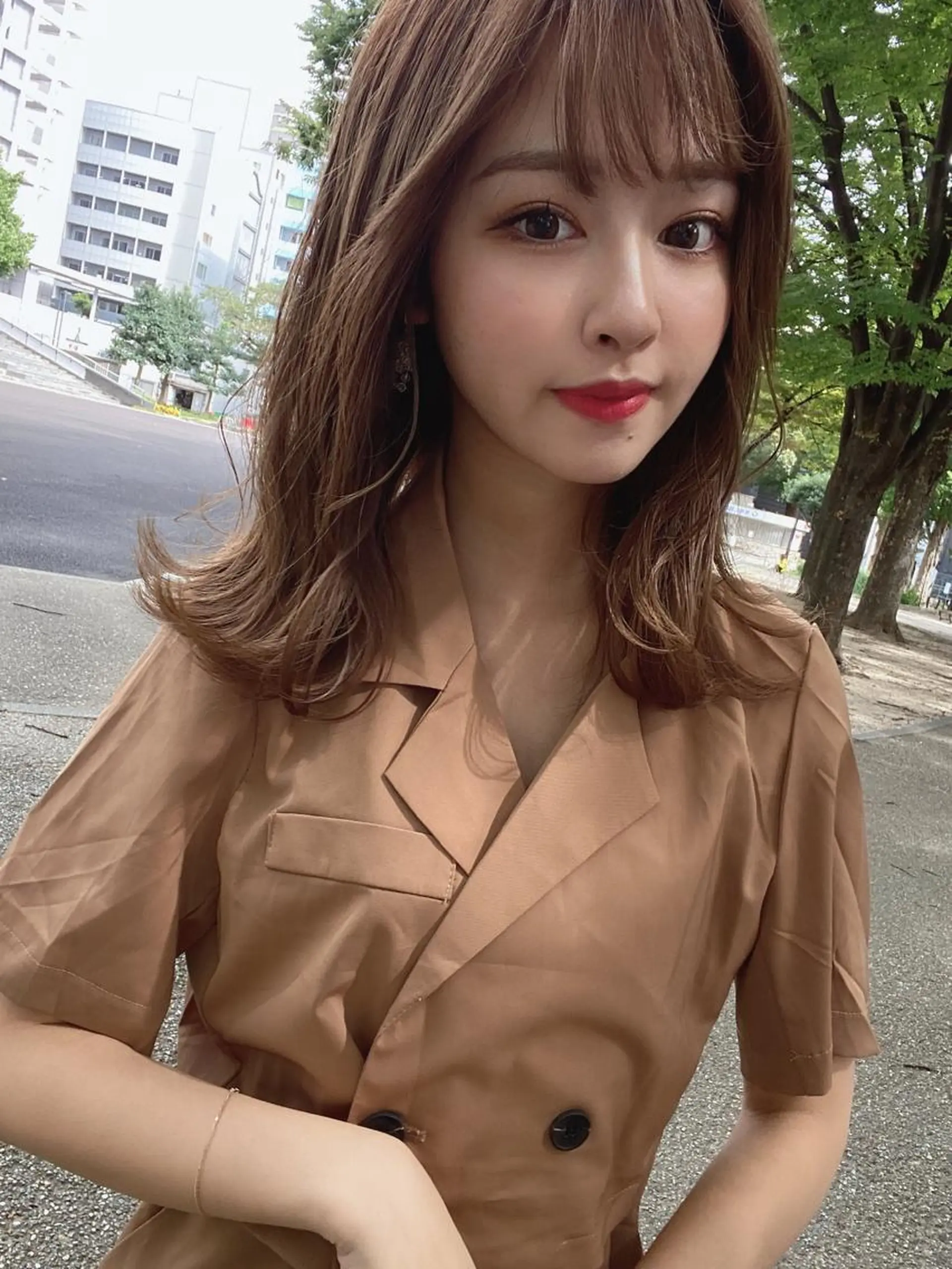 セミロング カラー パーマ バレイヤージュ ブリーチ ケアブリーチ ダブルカラー ハイライトカラー ヘアカラー トリートメント 新宿✨顔周りカット 韓国ヘア/坂本亜裟海のヘアスタイル