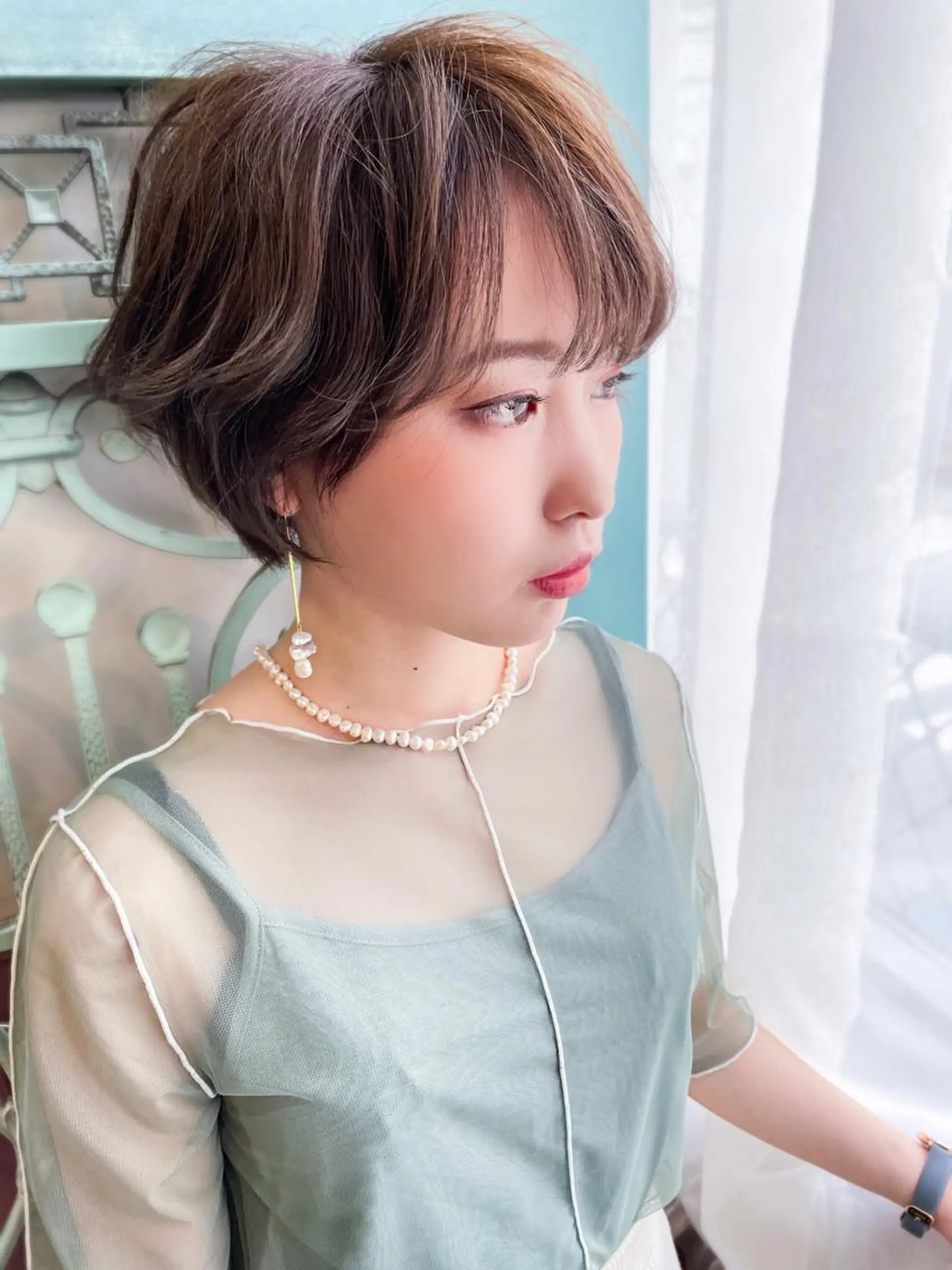 ショート カラー パーマ ヘアアレンジ メンズ 表参道Lise おおいしおりのヘアスタイル