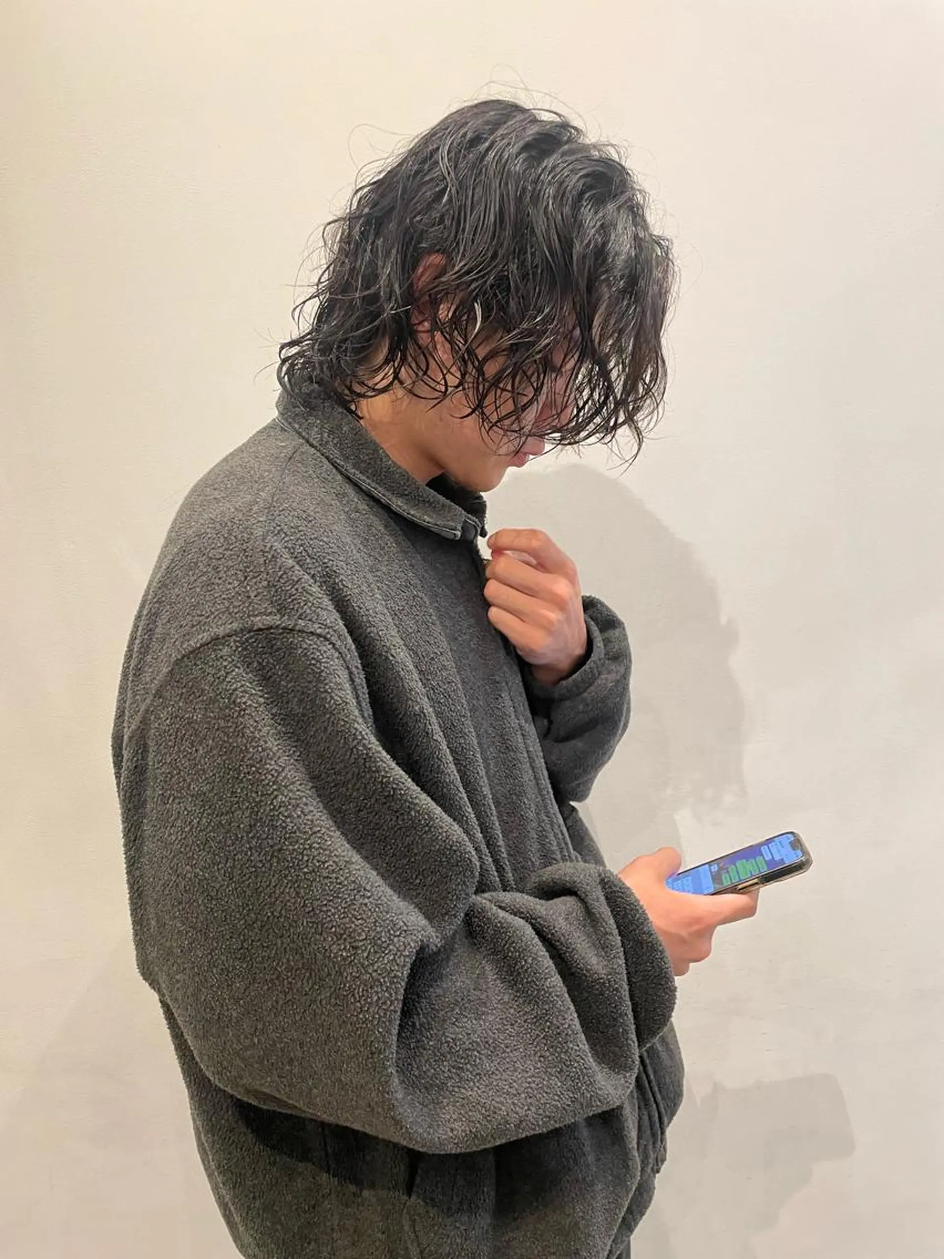 ミディアム メンズ ミディアムパーマ メンズパーマ 銀 座のヘアスタイル