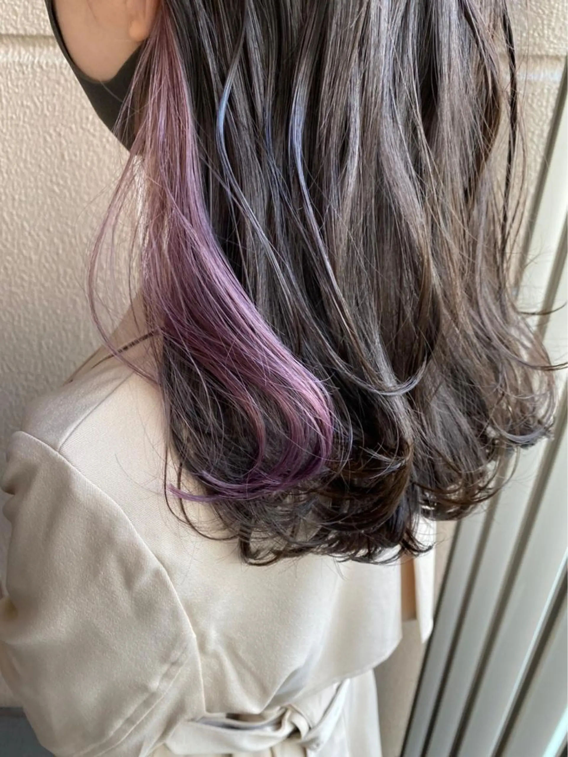 セミロング カラー ブリーチ イヤリングカラー ✨透け感カラー✨ 上村一樹のヘアスタイル