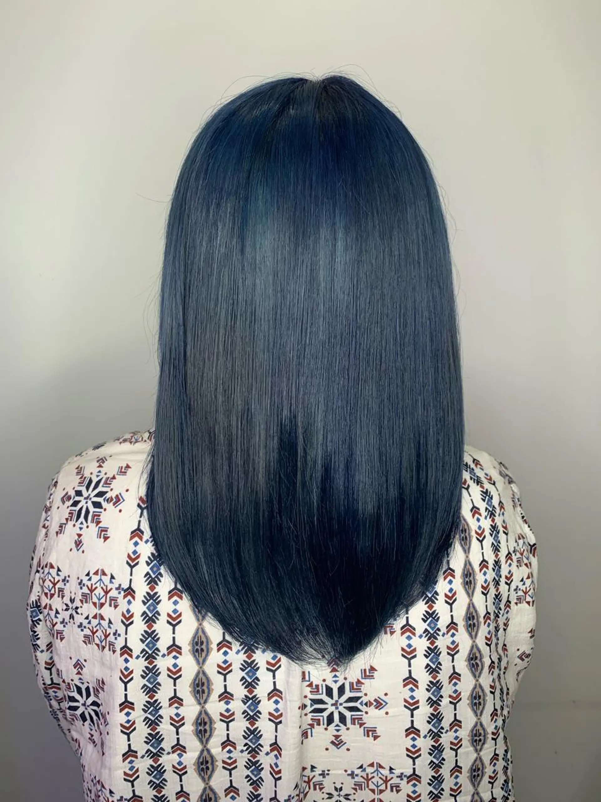 セミロング カラー ブルーカラー AMI ウルフパーマ/メンズのヘアスタイル