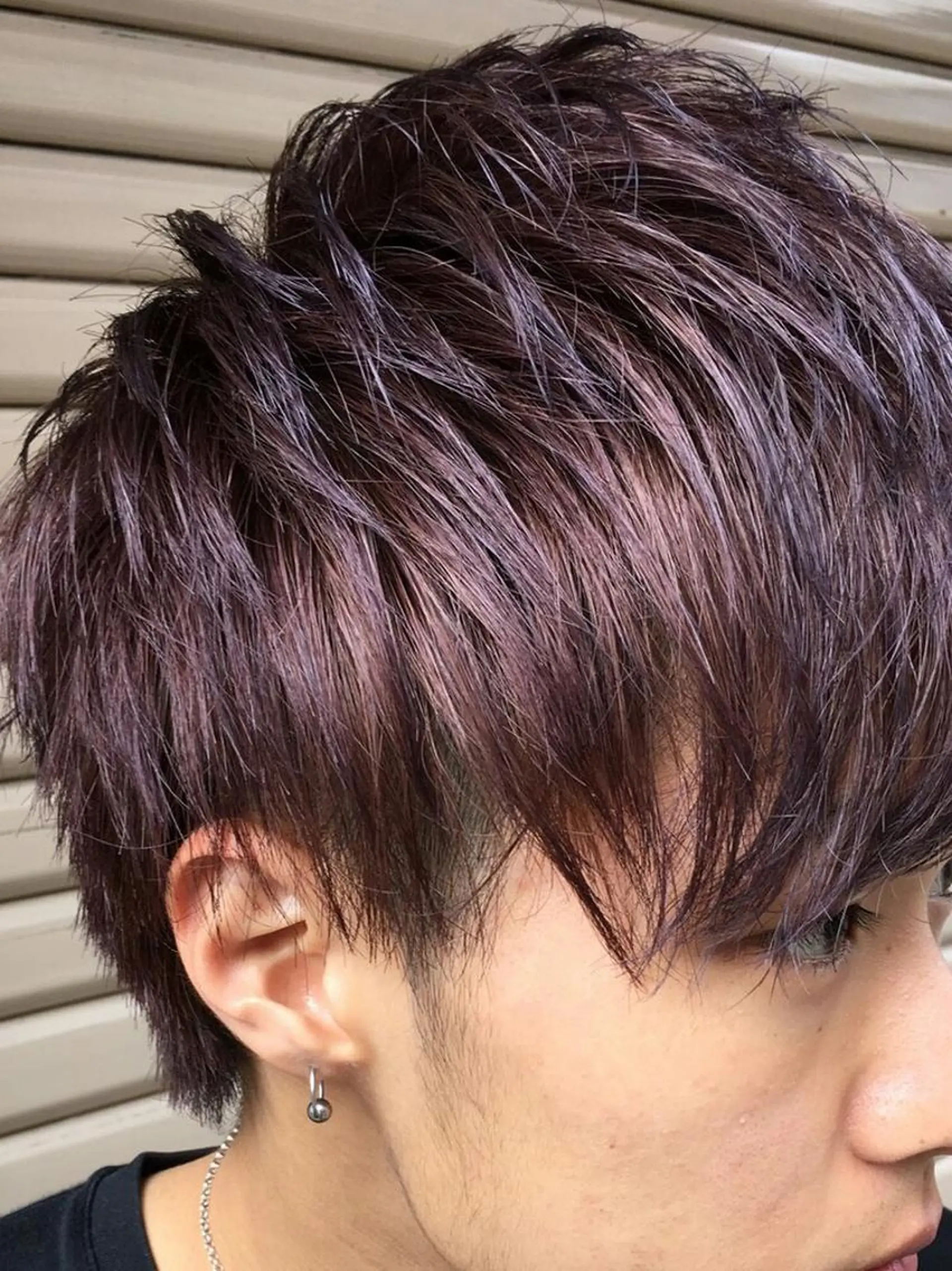 ショート メンズ カラー パーマ タッセルボブ× 美髪・髪質改善のヘアスタイル