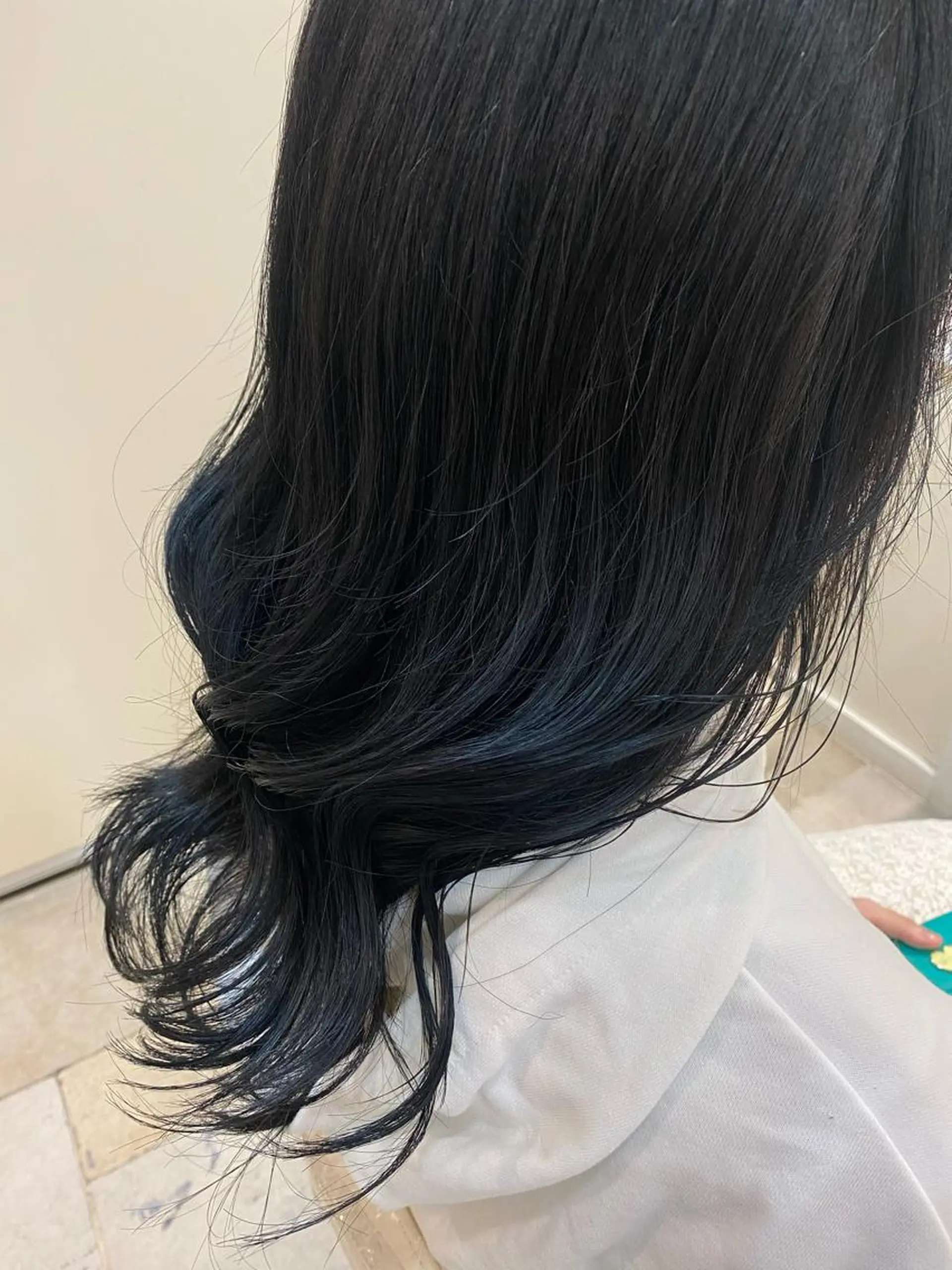 ロング カラー 黒髪 ブルーカラー ブルーブラック 韓国風ヘア 【デザインカラー】 🕊️村田 菜々美のヘアスタイル