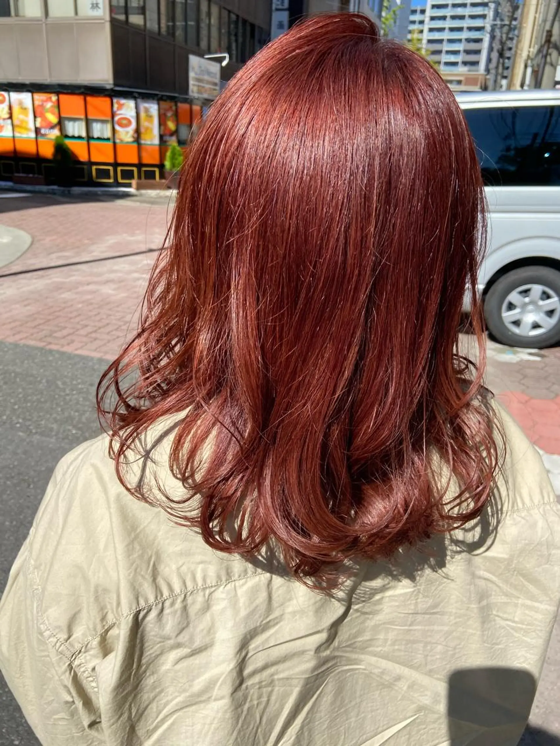 セミロング カラー ヘアアレンジ ブリーチ ブラウンカラー イルミナカラー カット 田中 あやなのヘアスタイル