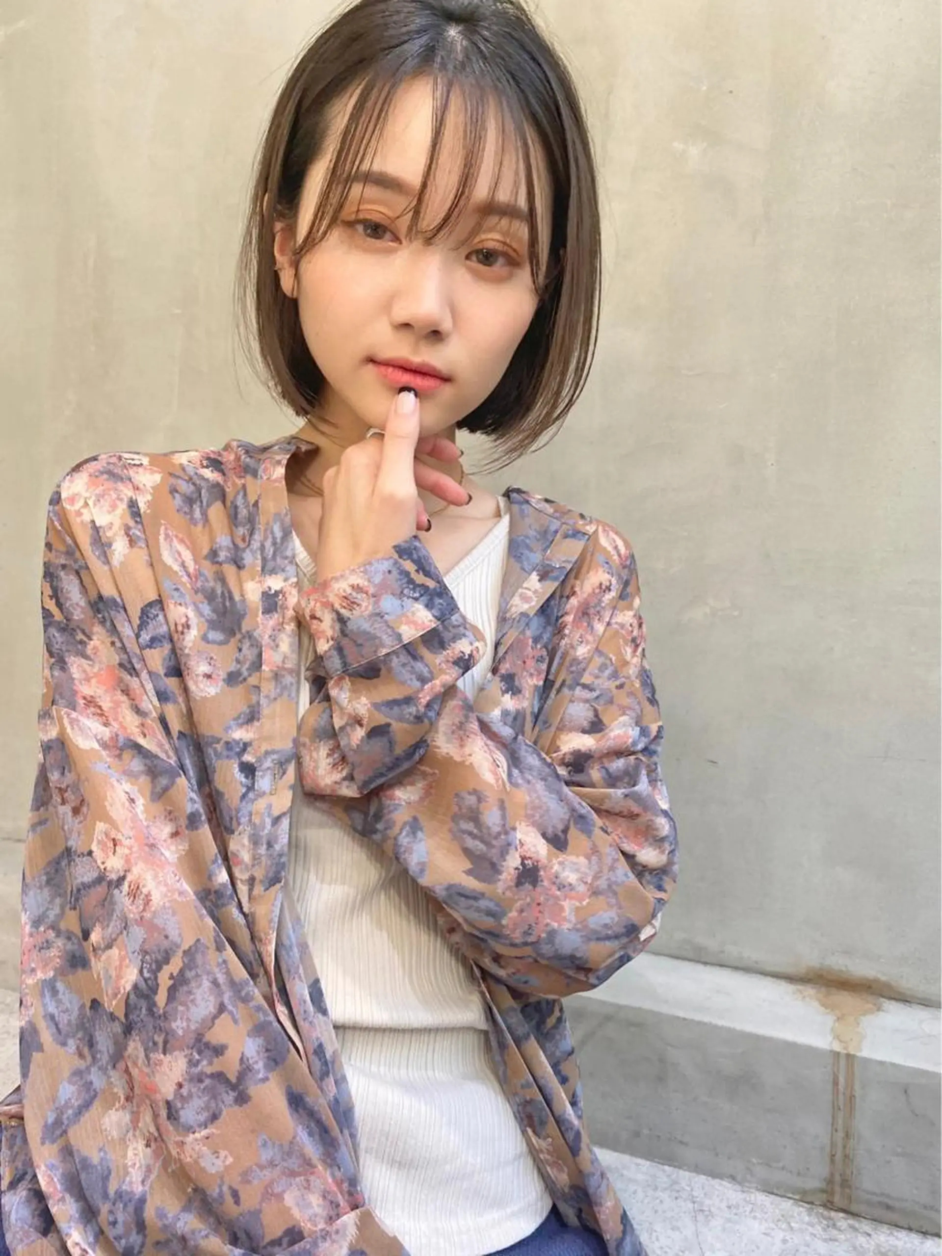 ショート カラー カット ヘアカラー トリートメント ヘッドスパ 透明感/オリーブ/ グレージュ/YUKAのヘアスタイル