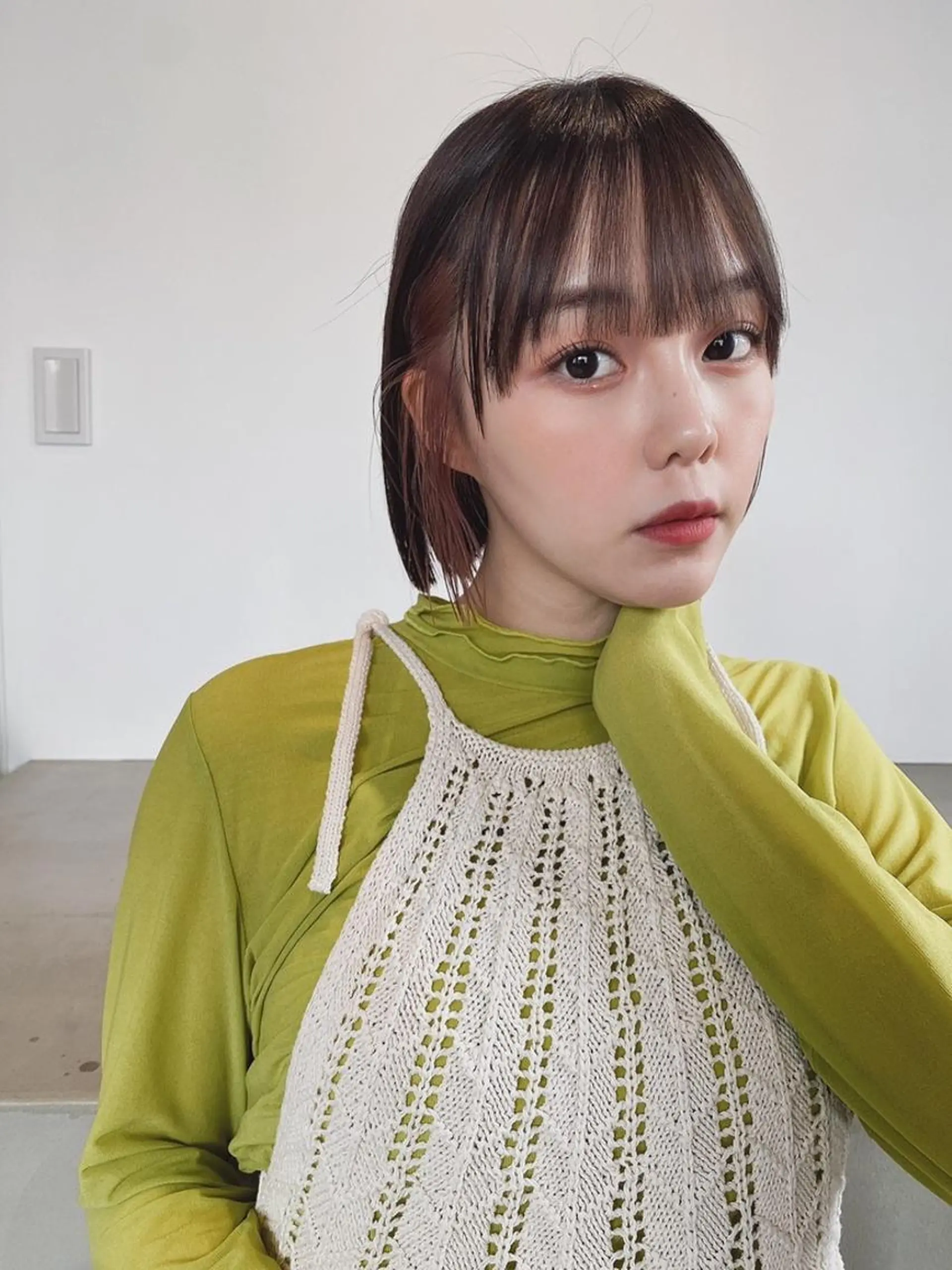 ミディアム カラー パーマ ショートボブ ミディアムパーマ アディクシーカラー ブリーチ ケアブリーチ カット ヘアカラー CEINE OURのヘアスタイル