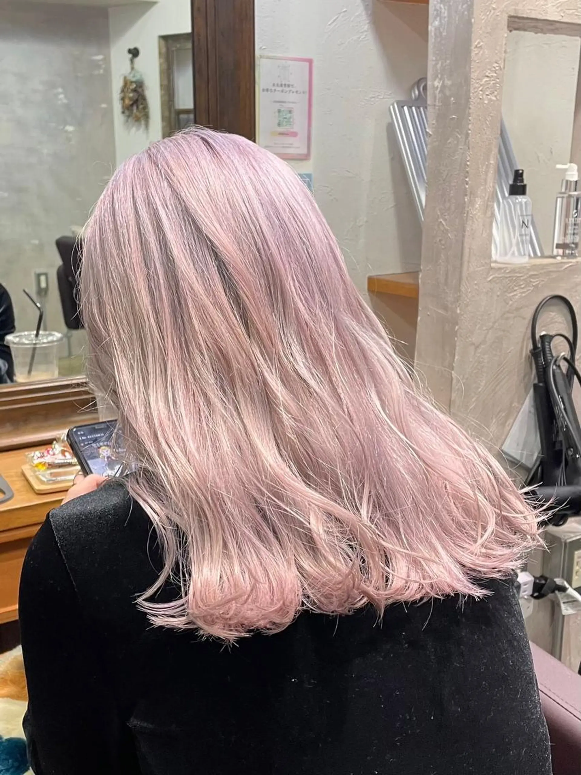 ミディアム ボブ ハイライト 韓国風ヘア レイヤーカット LORE福岡天神 韓国/ブリーチのヘアスタイル