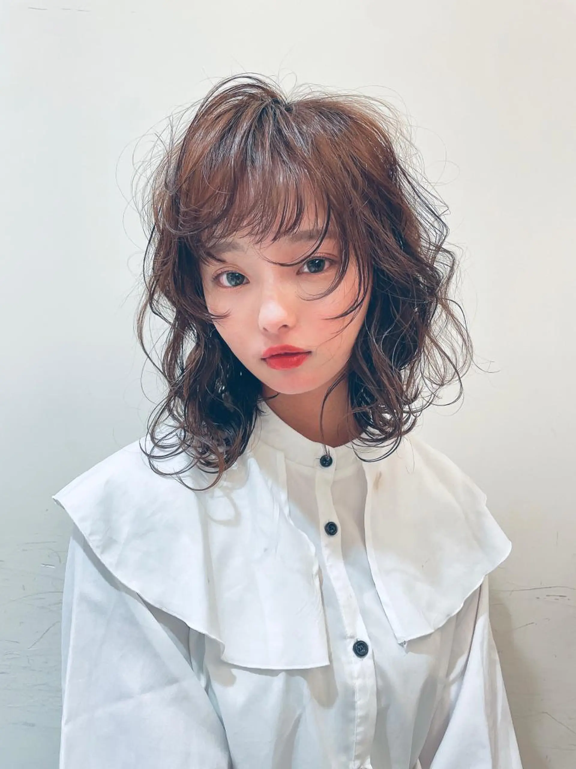 ミディアム 韓国風レイヤーカット 松葉翔のヘアスタイル