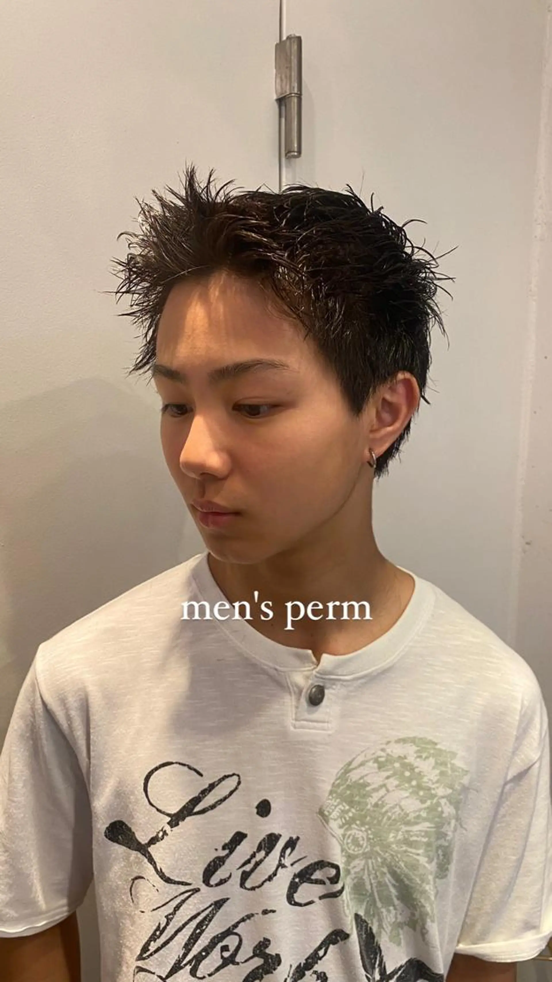 ショート パーマ メンズ メンズパーマ カット パーマ トリートメント レイヤーボブ/ 艶カラー/サナ🌼のヘアスタイル