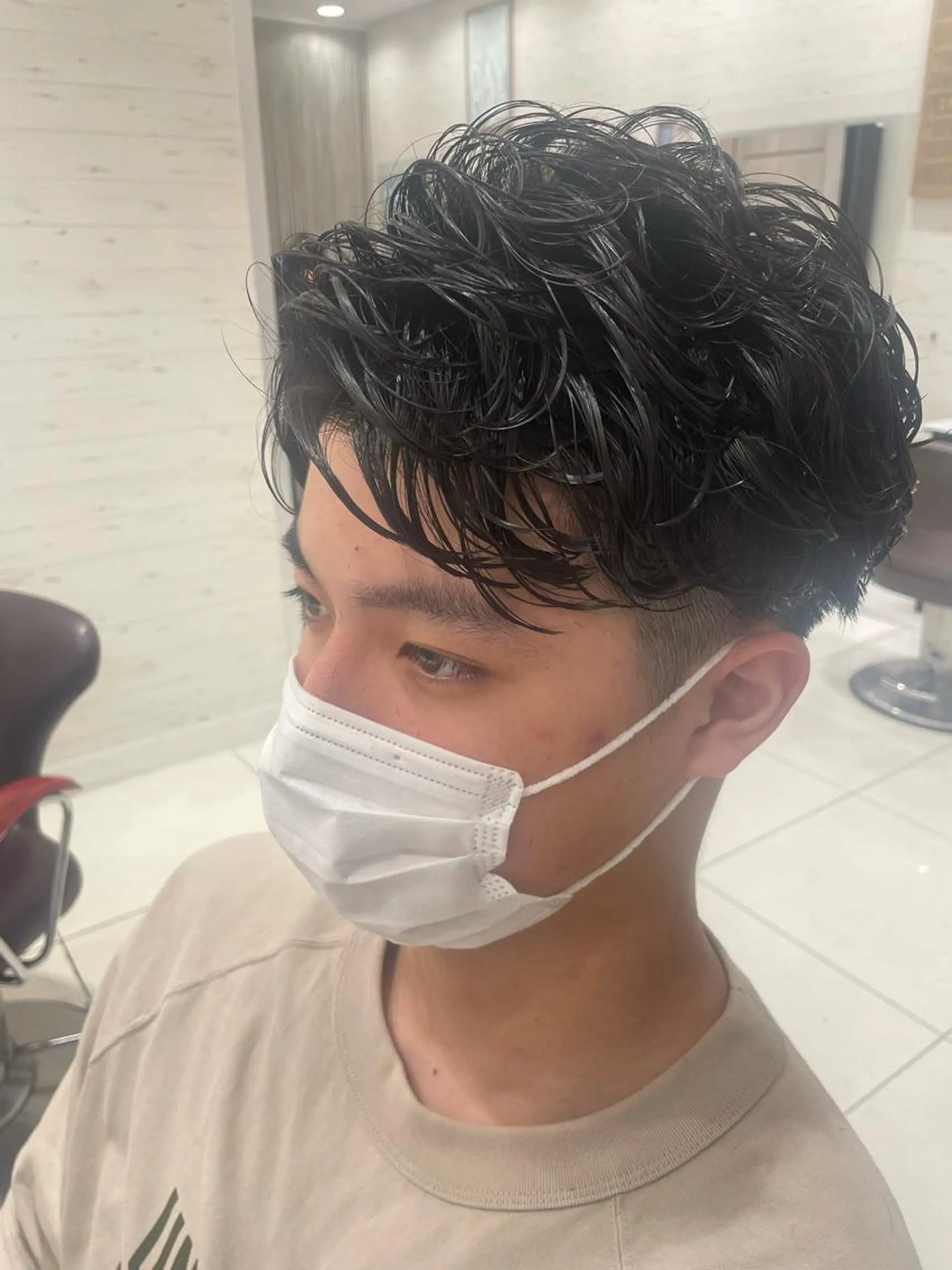 パーマ メンズ カット パーマ トリートメント EARTH 山﨑龍馬のヘアスタイル