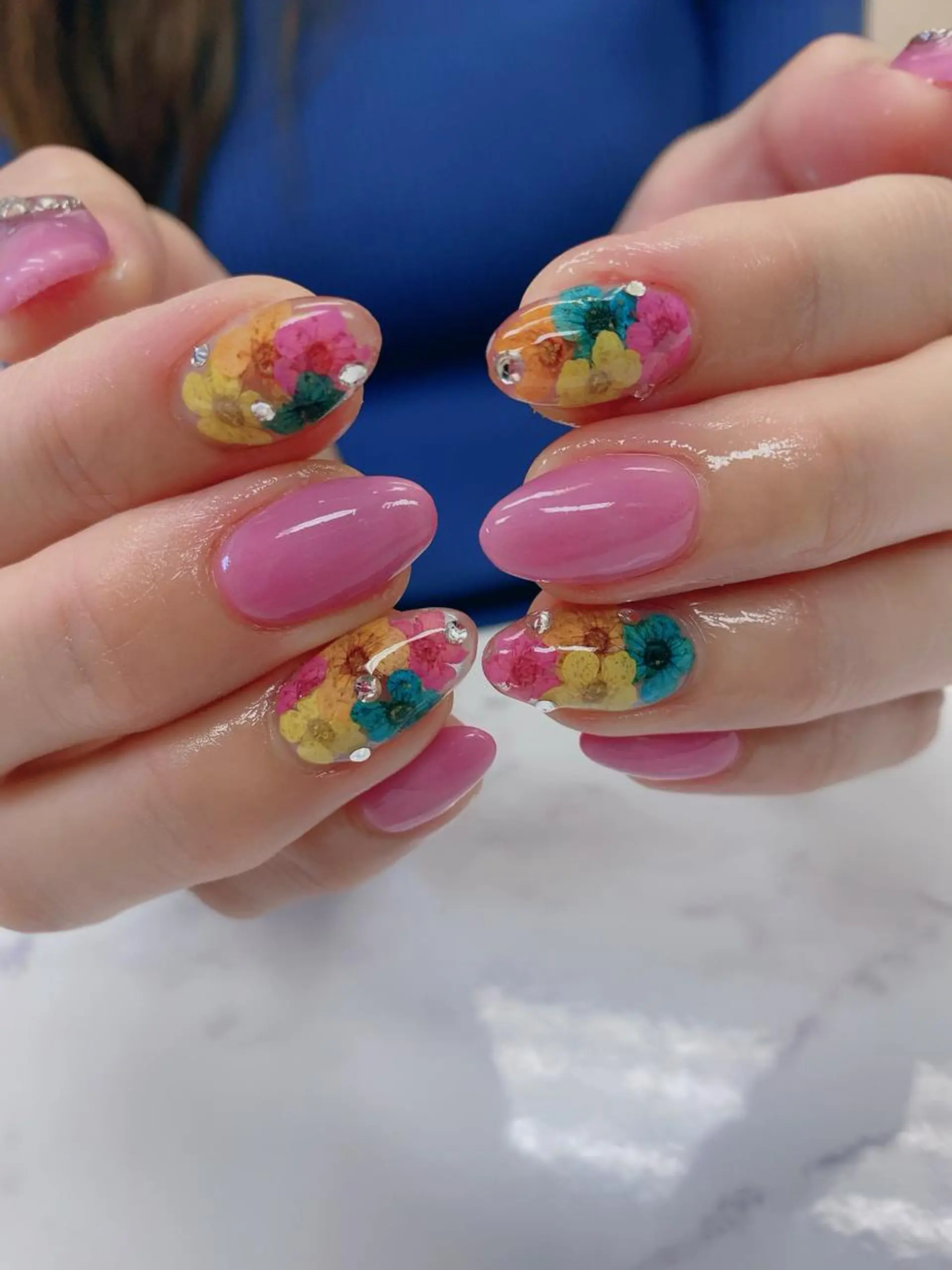 セミロング ハンドネイル JNA認定講師🌸 RIEのネイルデザイン