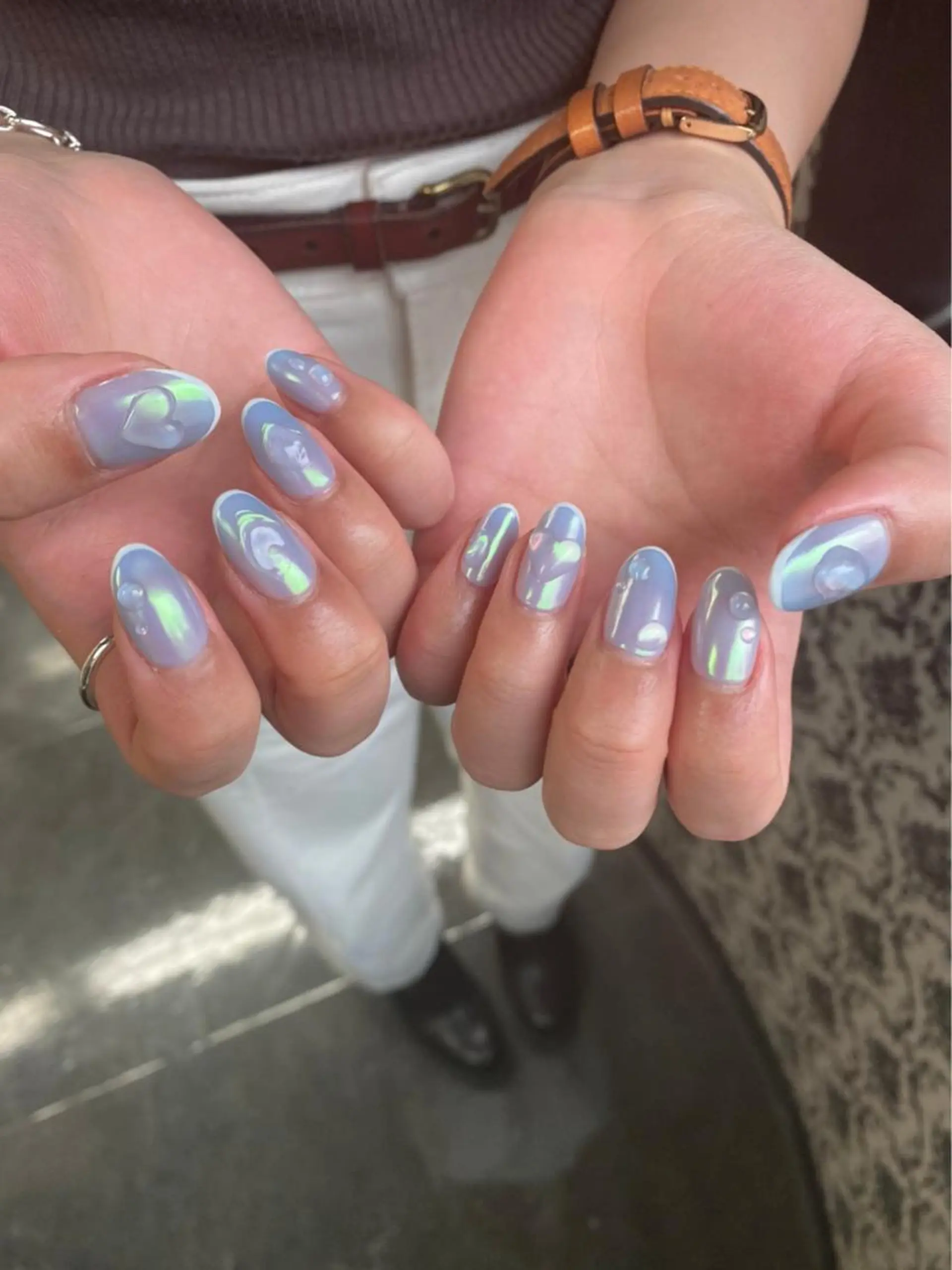 ネイル オーロラネイル 【やり放題専門店】 スカルプ＆長さ出しのネイルデザイン