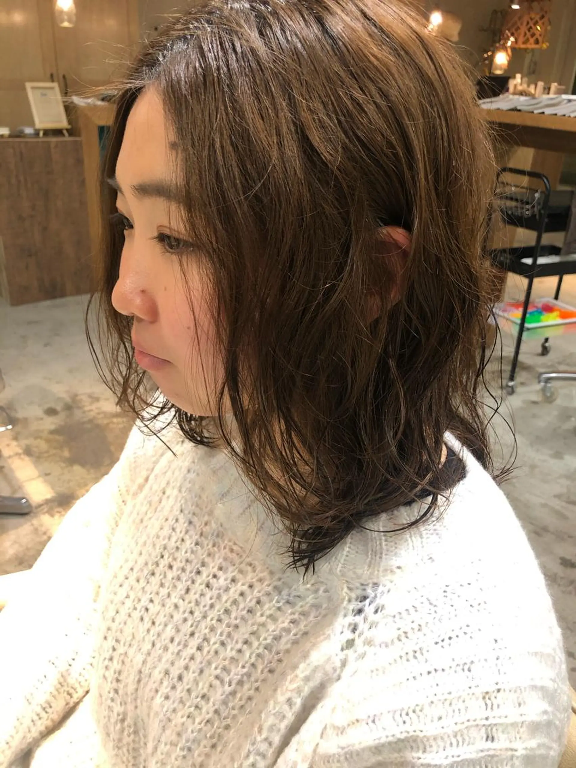 ミディアム パーマ クロエ新宿所属・❏アンニュイパーマ 川原畑 拓也❏のヘアスタイル