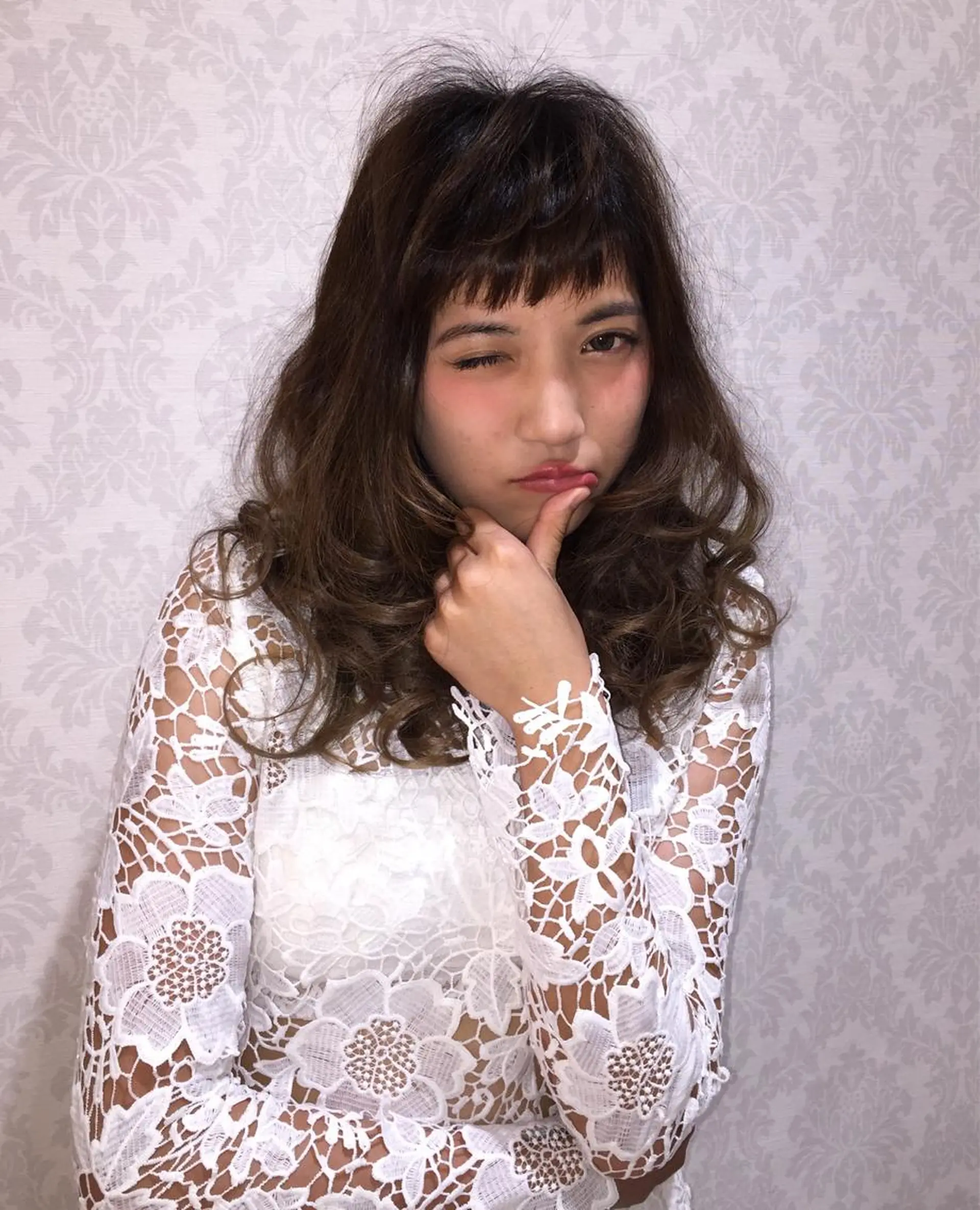 セミロング カラー ハットリ ユウイチのヘアスタイル