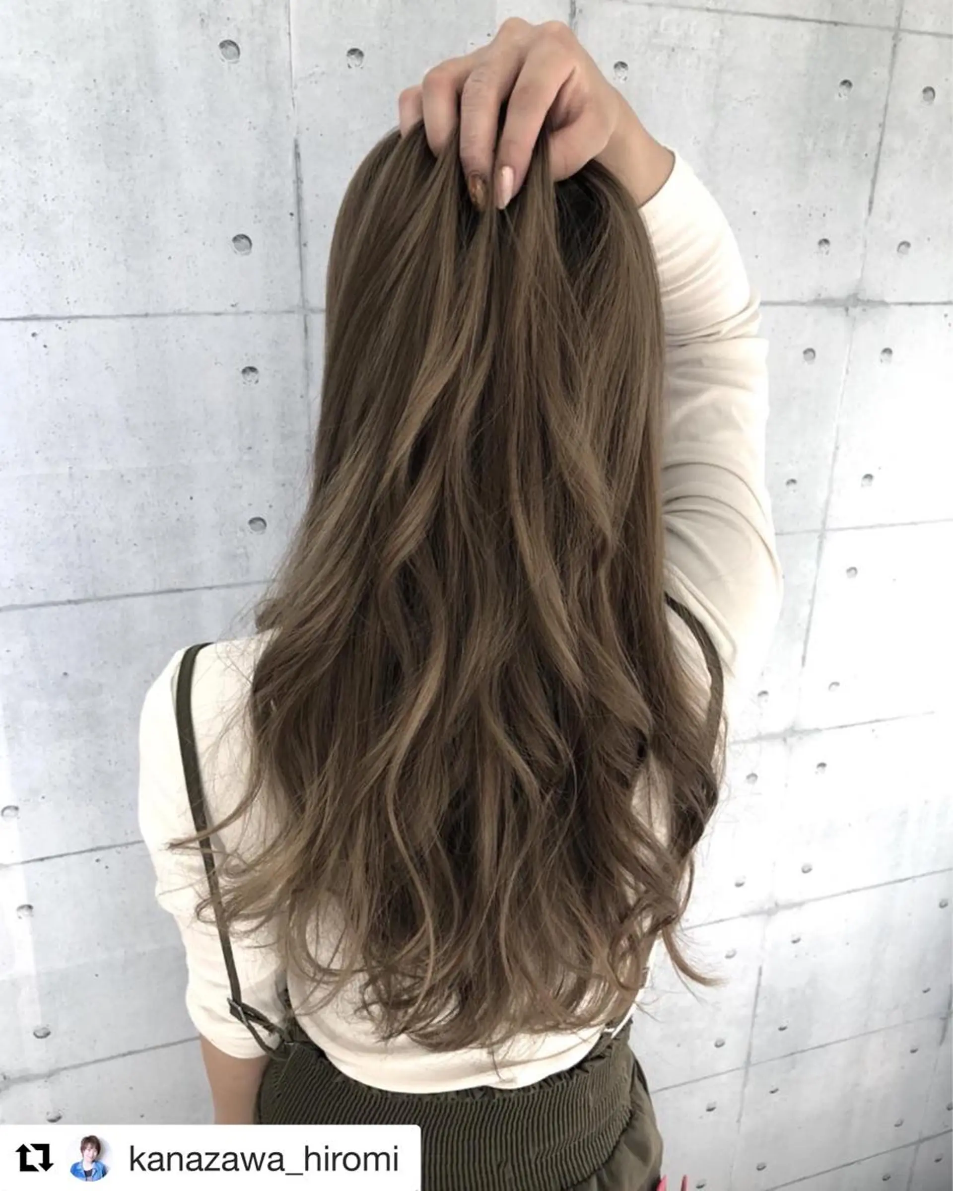 ロング カラー ハイライトカラー 外国人風カラー ハイライト カット ヘアカラー 金沢 広美のヘアスタイル