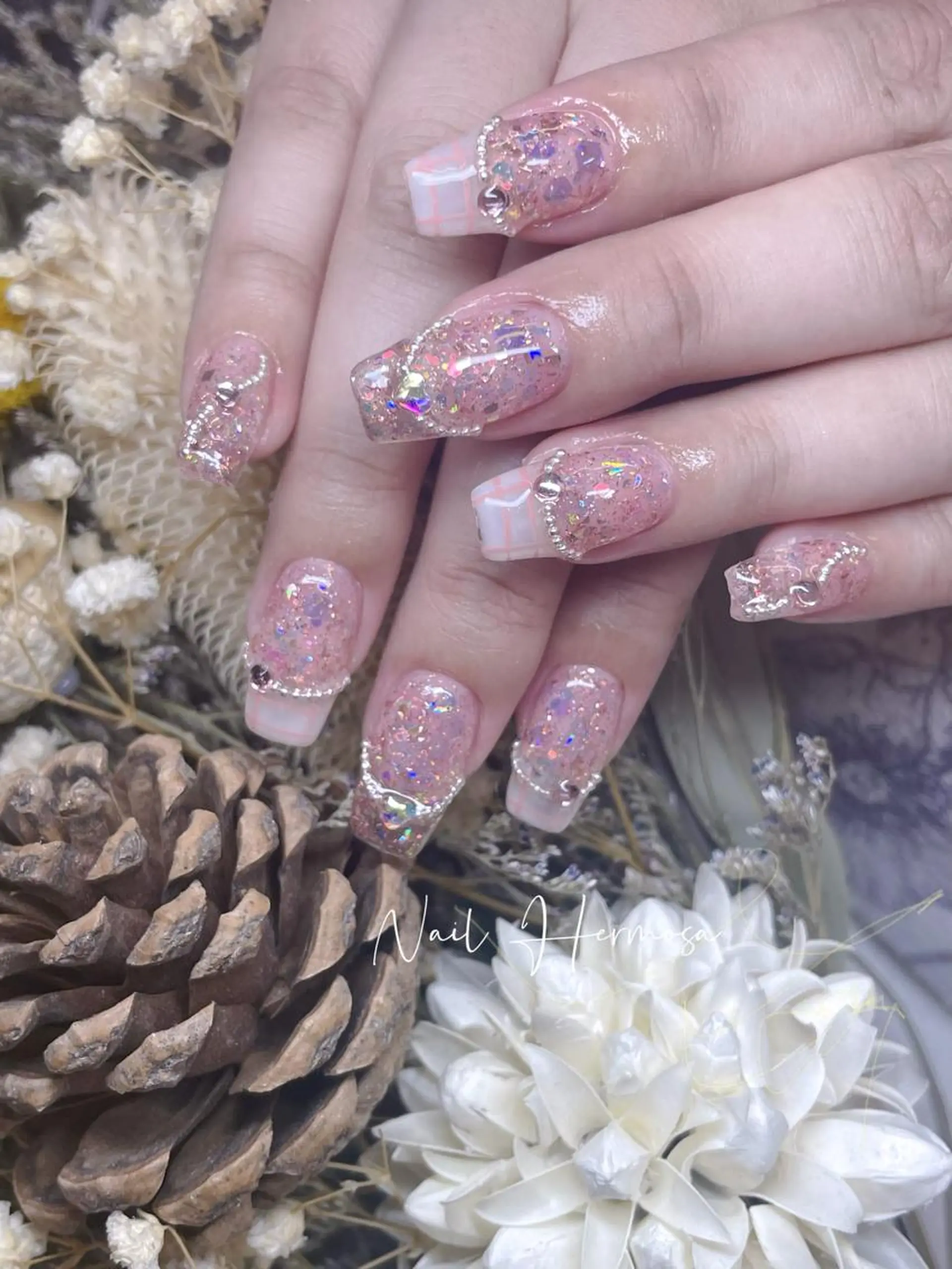 ネイル 長さ出し フラッシュネイル フットネイル ジェルネイル マグネットネイル ハンドネイル ネイル エルモサのネイルデザイン