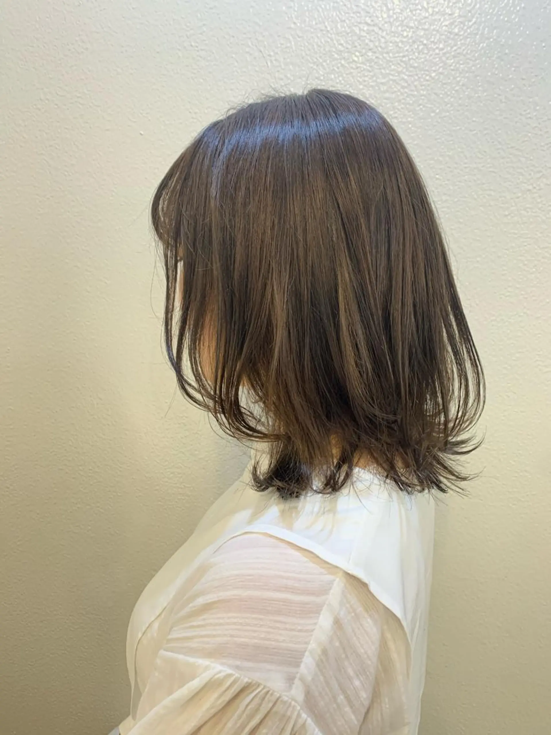 ミディアム カラー グレージュ ラベンダーカラー ラベンダーグレージュ ラベンダーグレー ボブ 髪質改善カラー☆ ヘアアレンジmiyuのヘアスタイル