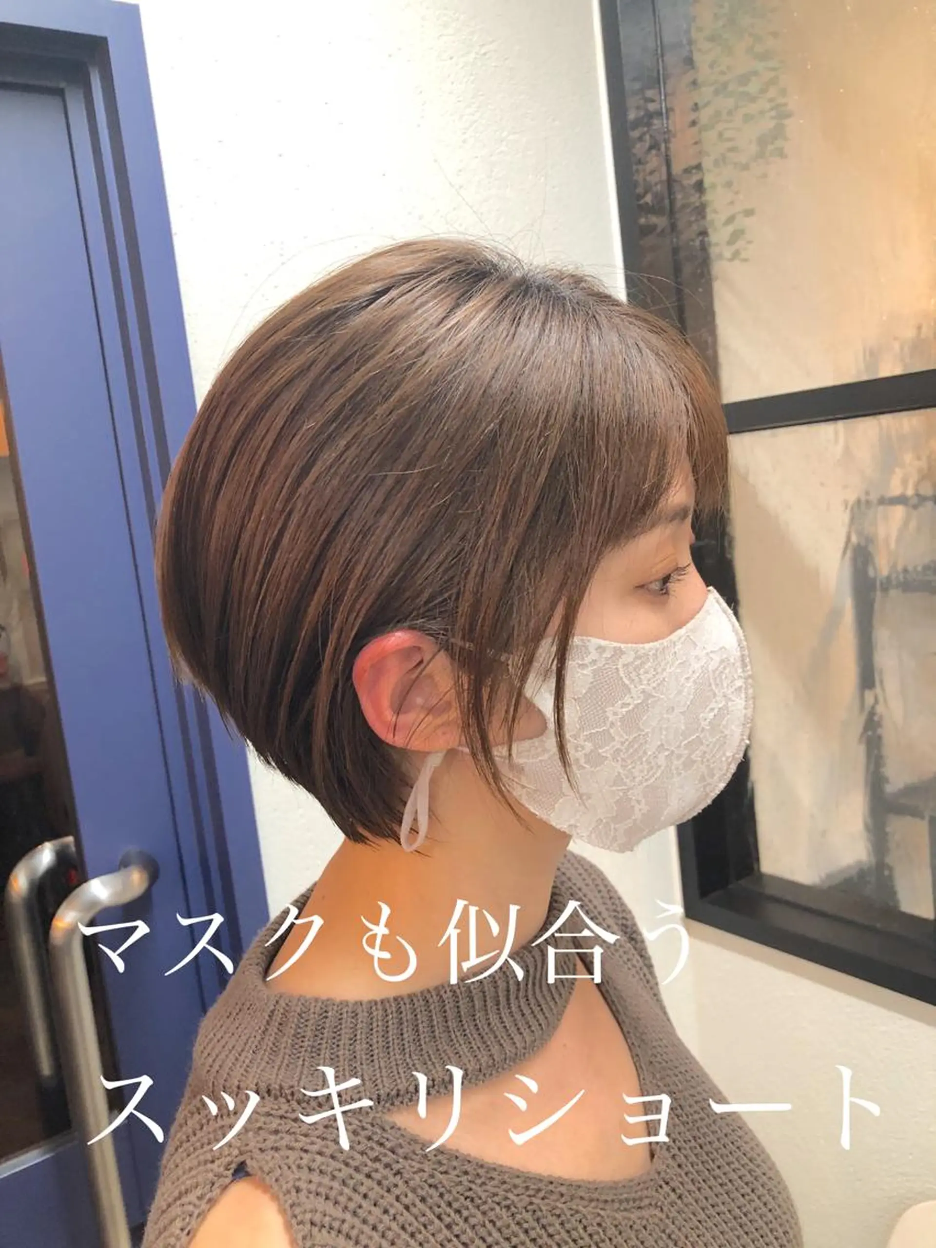 ショート ワンレンボブ ハンサムショート 丸みショート ボブ くびれヘア knit GINZA所属・ショート専門美容師 ハタカズヤのヘアスタイル