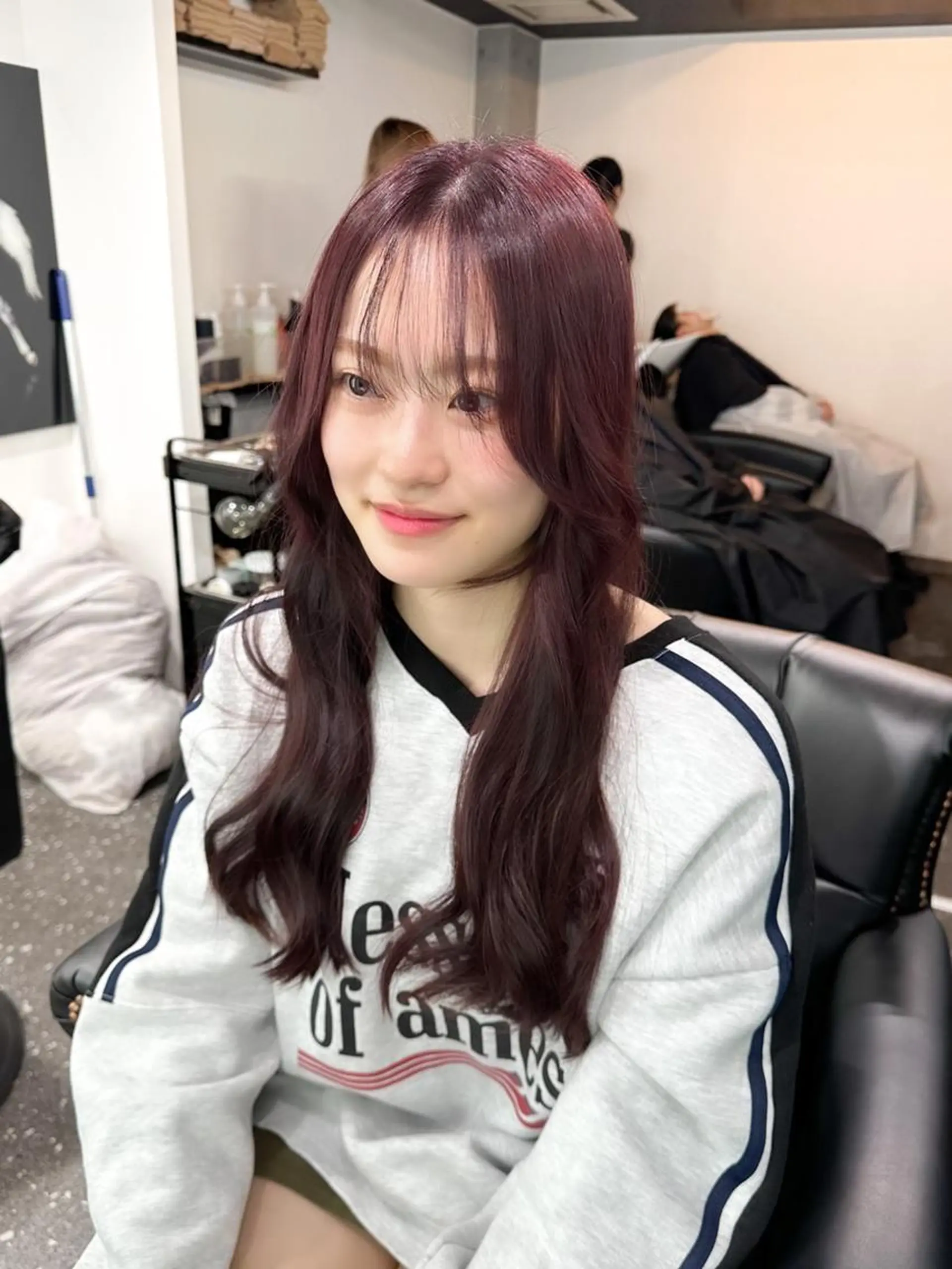 ロング カット ヘアカラー トリートメント 韓国レイヤーカット要 暗透カラー📓吉祥寺のヘアスタイル