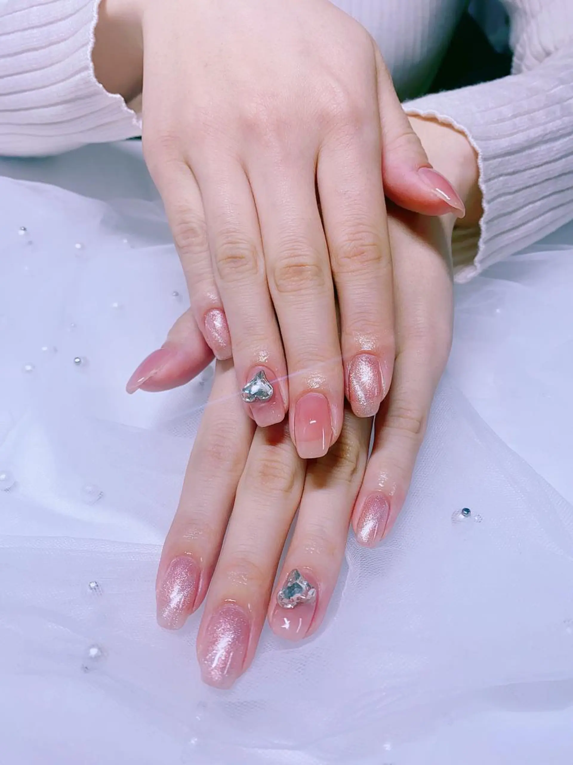 ネイル ハート ピンク Jasmine nailsalon所属・ジャスミン ネイルサロンのネイルデザイン