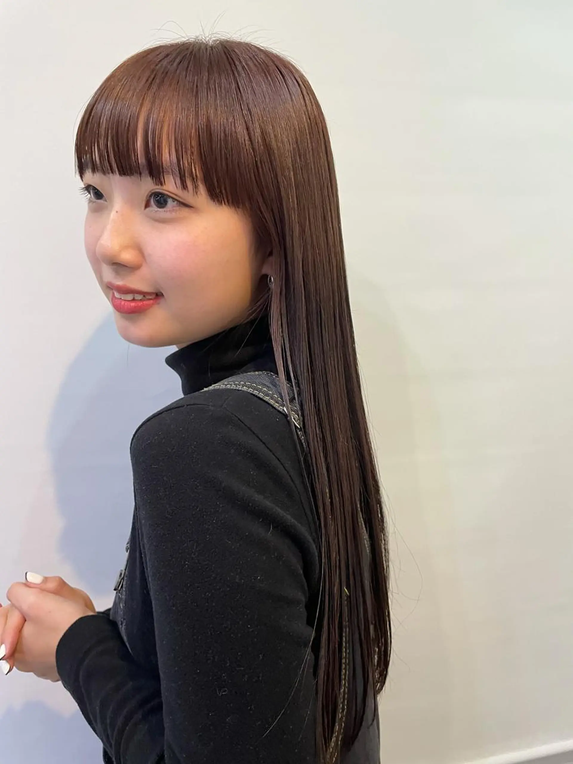 ロング カラー ロング ワイドバング silo所属・silo MOKA 顔周りカット🦦のヘアスタイル