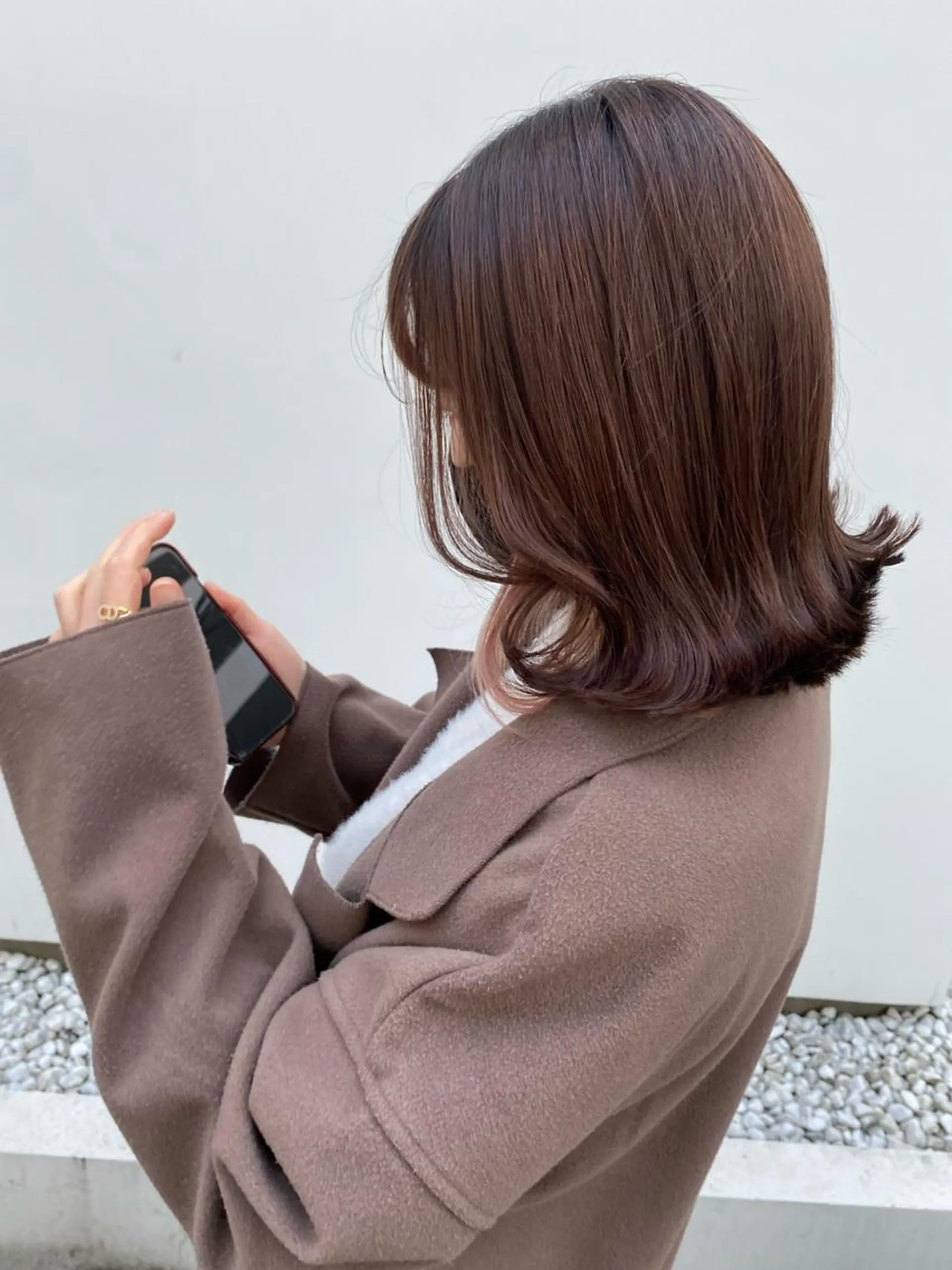 ミディアム カット Rinka/梅田/ 透け感カラー🤎のヘアスタイル