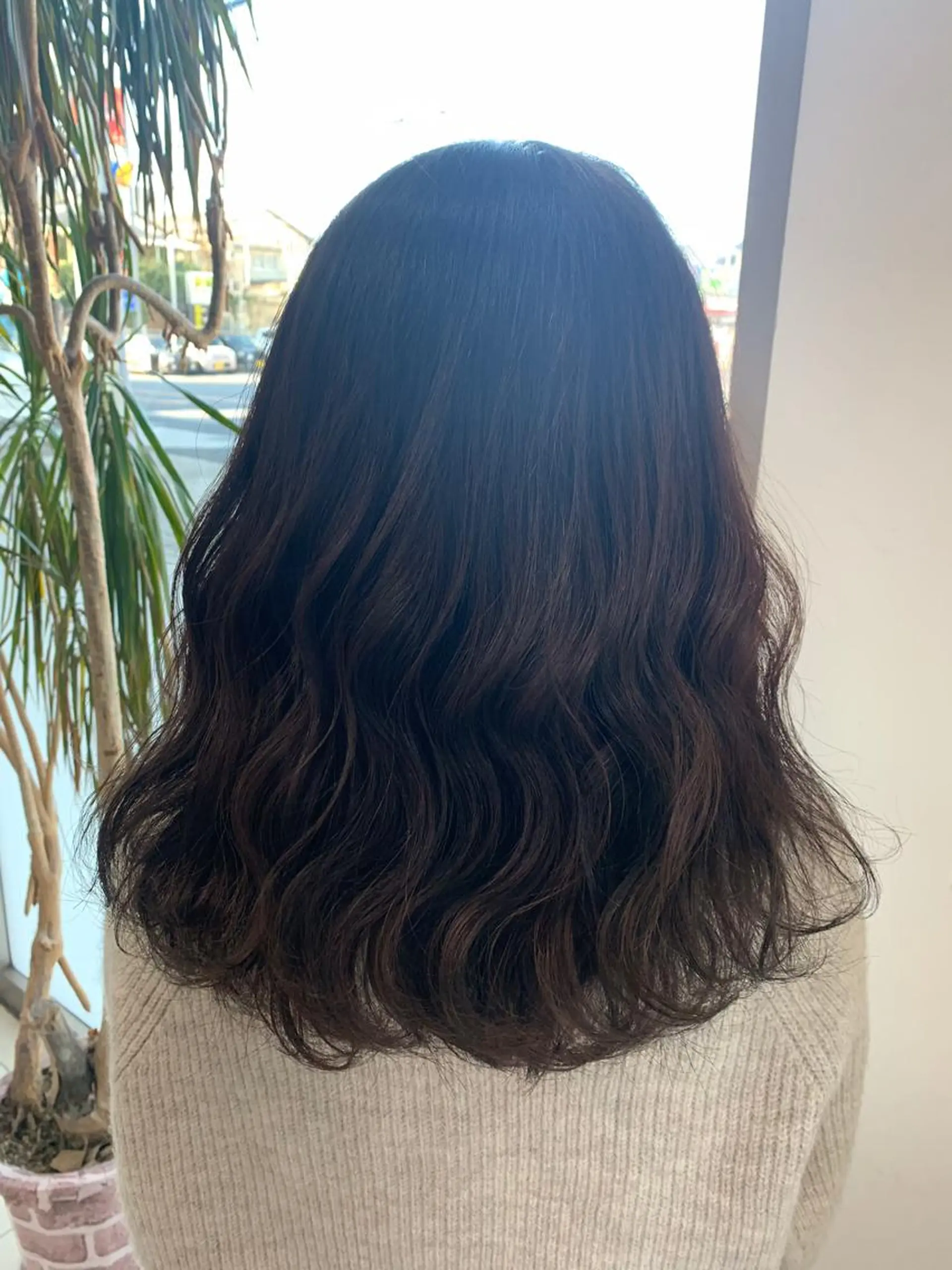 セミロング カラー 脱白髪染め美容師 竹内涼乃のヘアスタイル