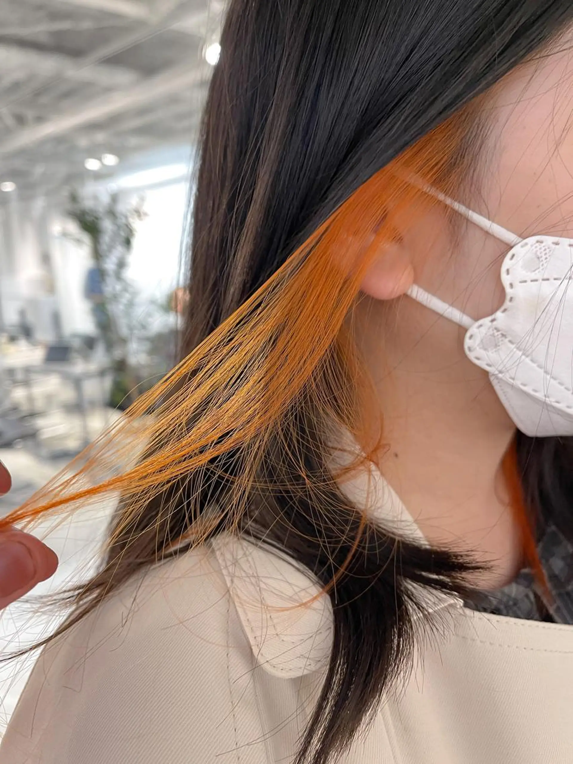 セミロング カラー オレンジ 川本 裕🌿のヘアスタイル