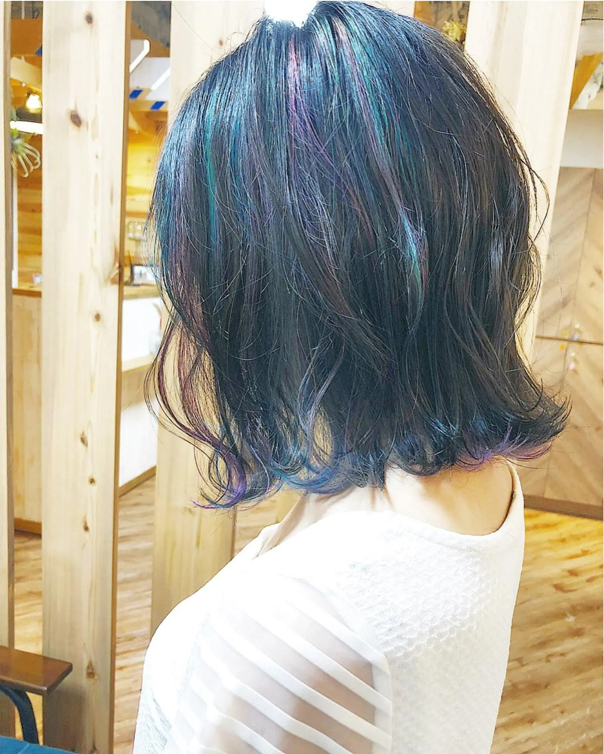 ミディアム カラー 透明感カラー グレージュ ユニコーンカラー hair salon Ranun髪質改善のヘアスタイル