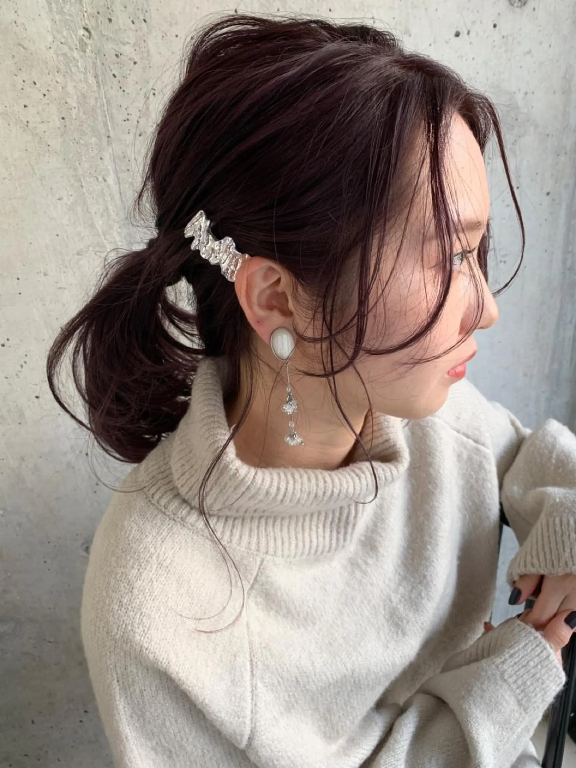 カラー ヘアアレンジ ラベンダーカラー ピンクカラー ピンクラベンダー 簡単アレンジ レイヤー/ボブ/ 顔周り/yukinaのヘアスタイル