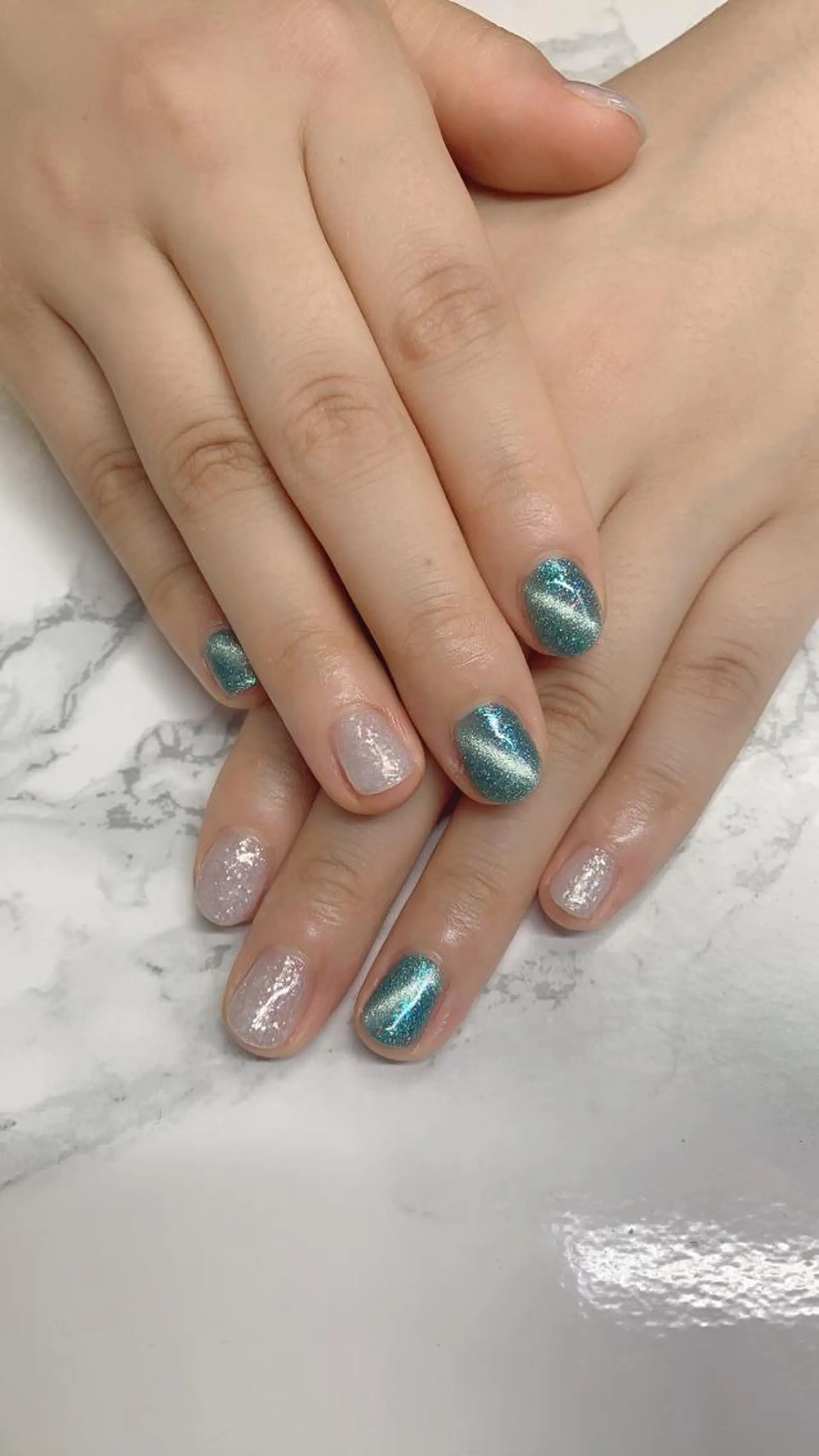 ネイル はな💎ネイル ワンホン、長さ出しのネイルデザイン