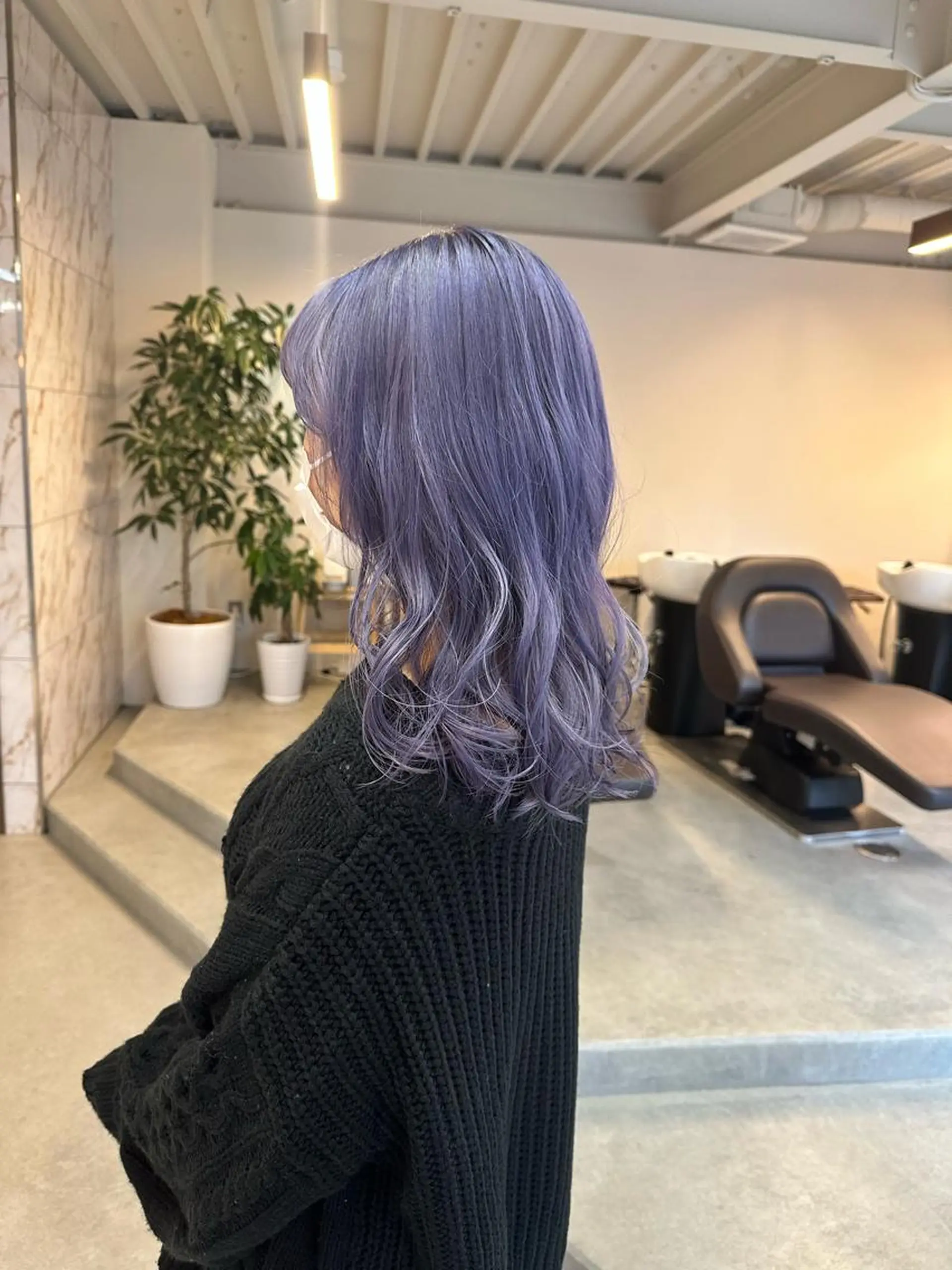ミディアム カラー ブルーカラー ブルーラベンダー ラベンダーカラー カット ヘアカラー トリートメント ❄️中川 慎之介❄️のヘアスタイル