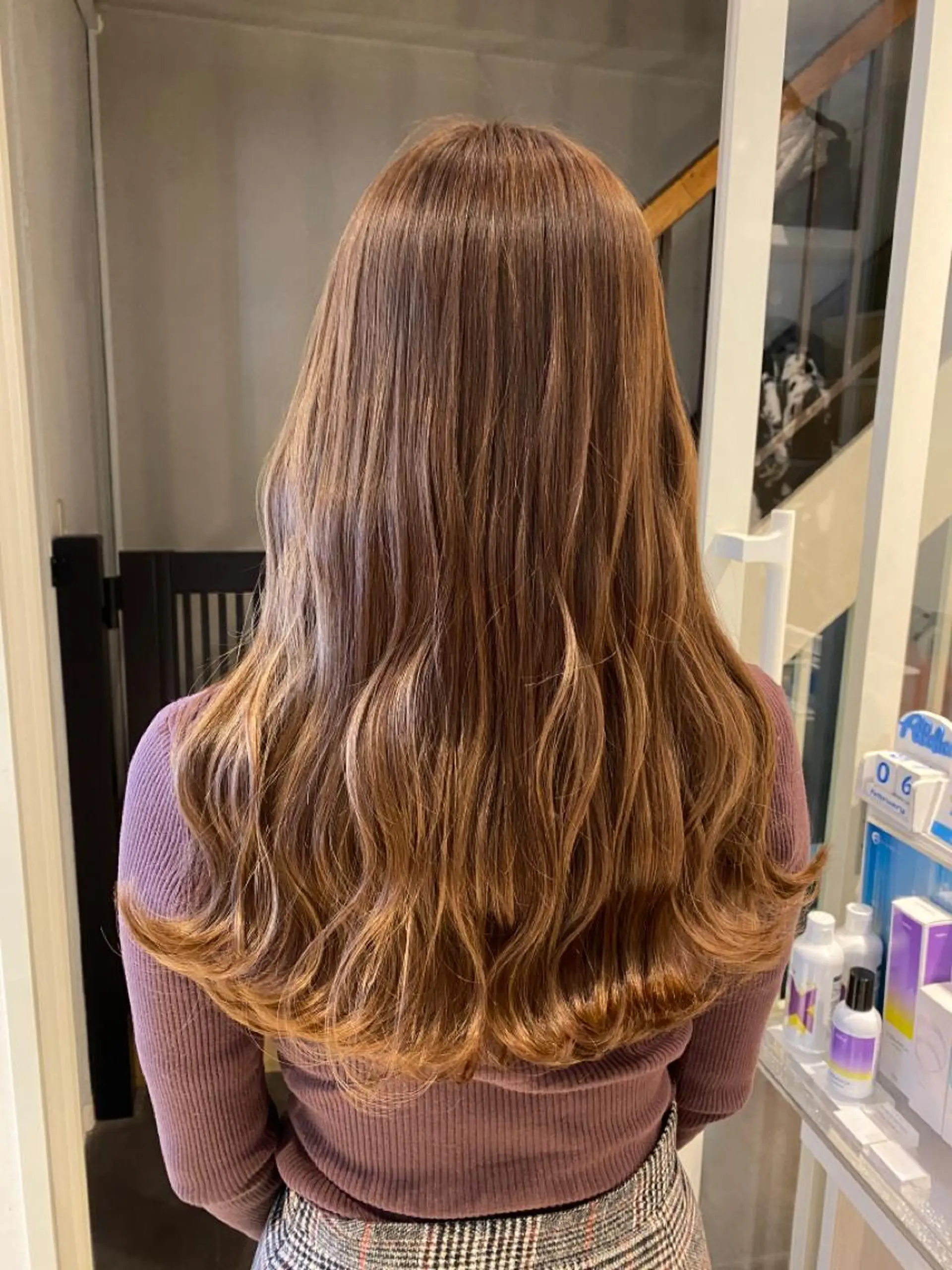 セミロング カラー 🌈評価No.1🌈 艶髪カラー❌エクステのヘアスタイル